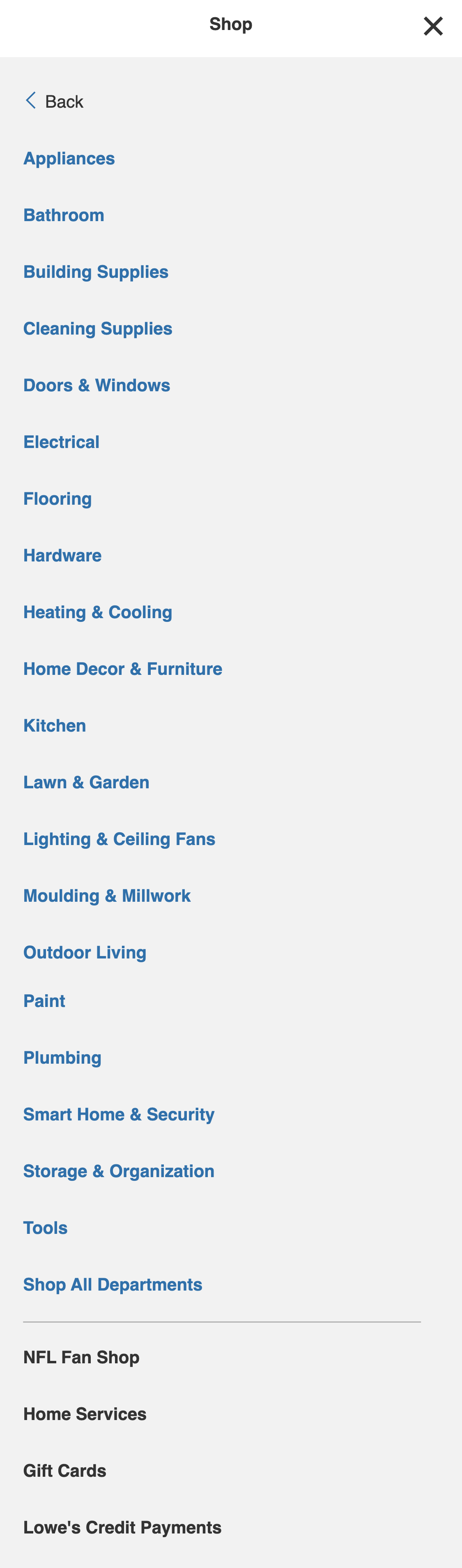 Mobile screenshot of Lowe’s