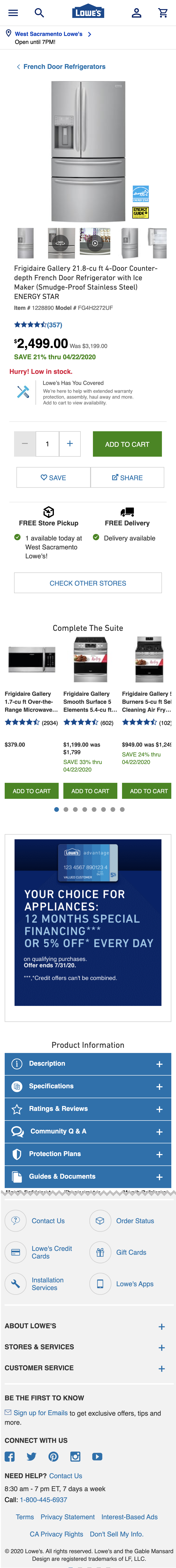 Mobile screenshot of Lowe’s