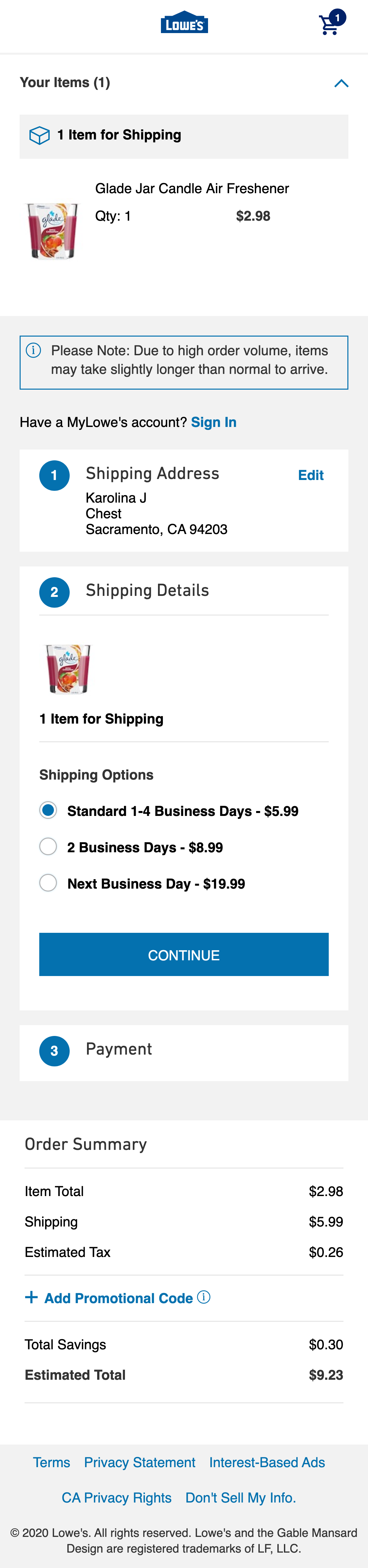Mobile screenshot of Lowe’s