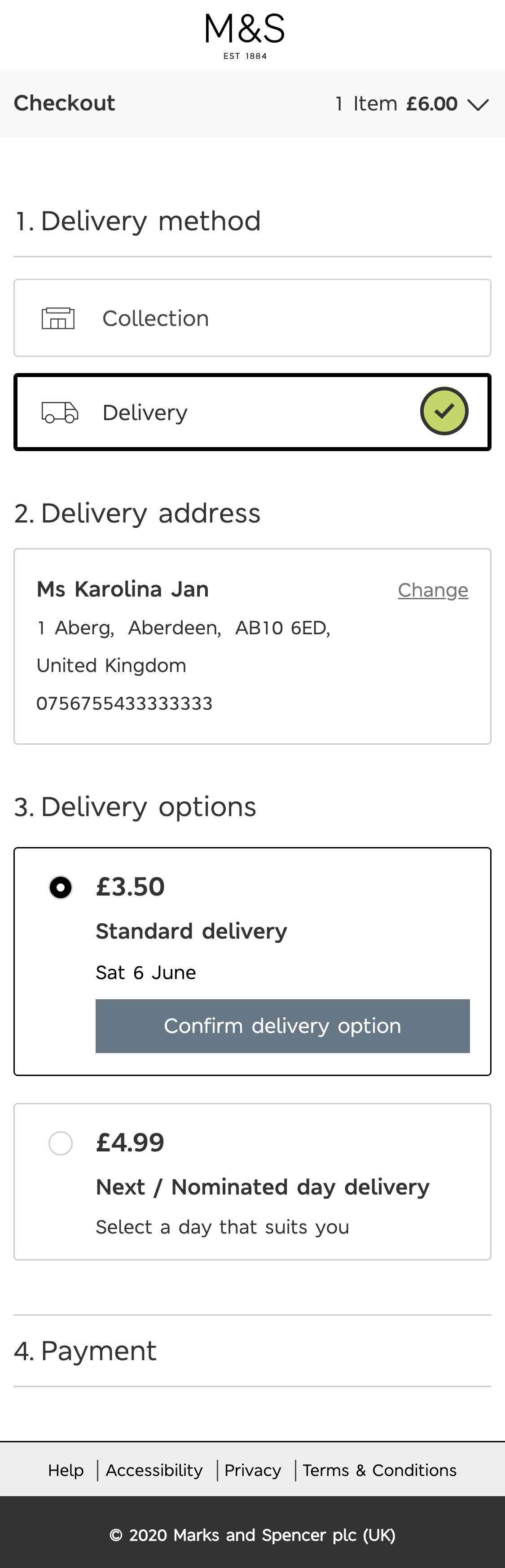 Marks & Spencer’s Mobile Delivery & Shipping Methods 434 of 738