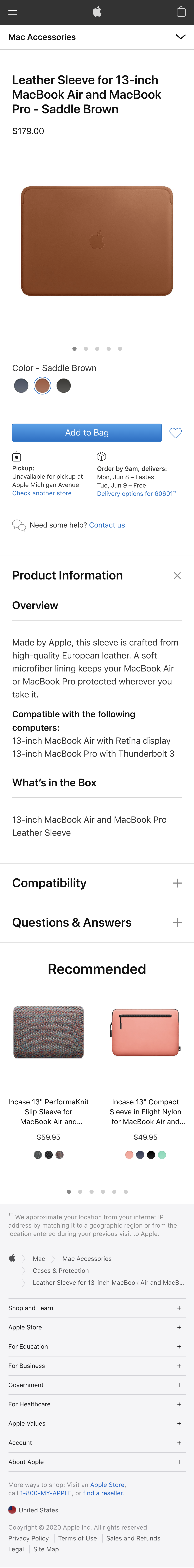 Mobile screenshot of Apple