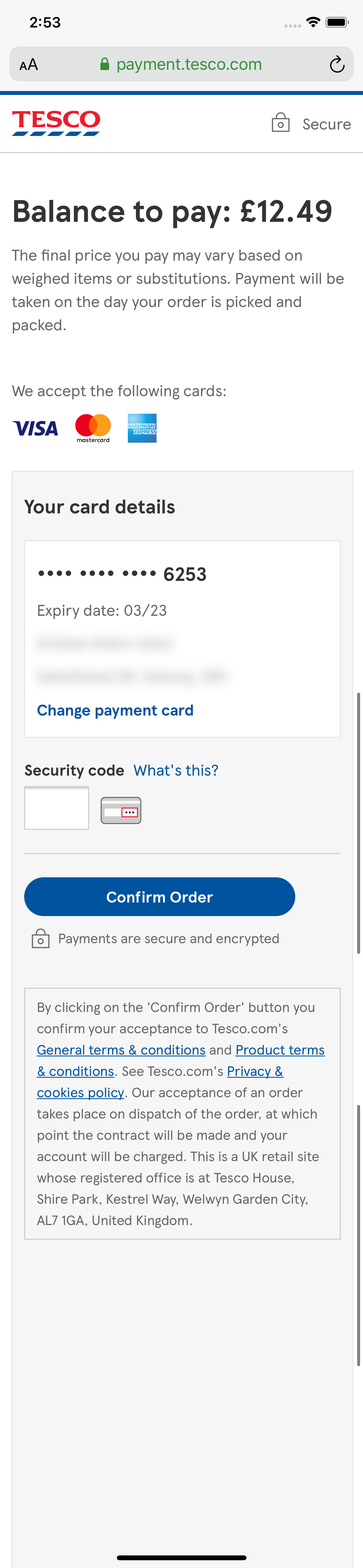 Tesco’s Mobile Review Order 270 of 561 Review Order Examples