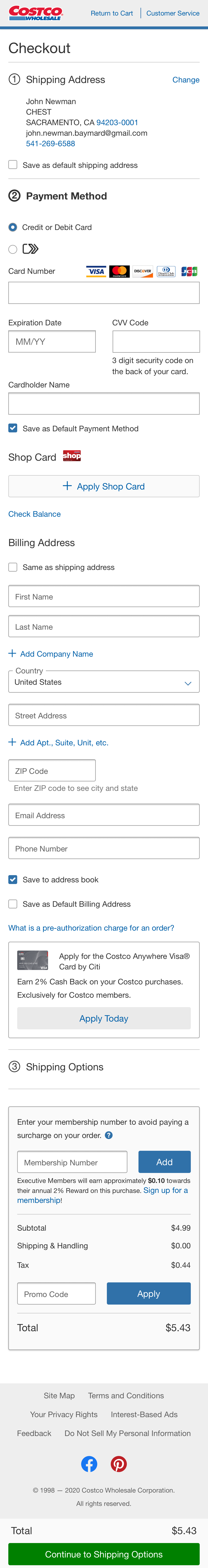 Costco’s Mobile Payment 155 of 261 Payment Examples Baymard Institute