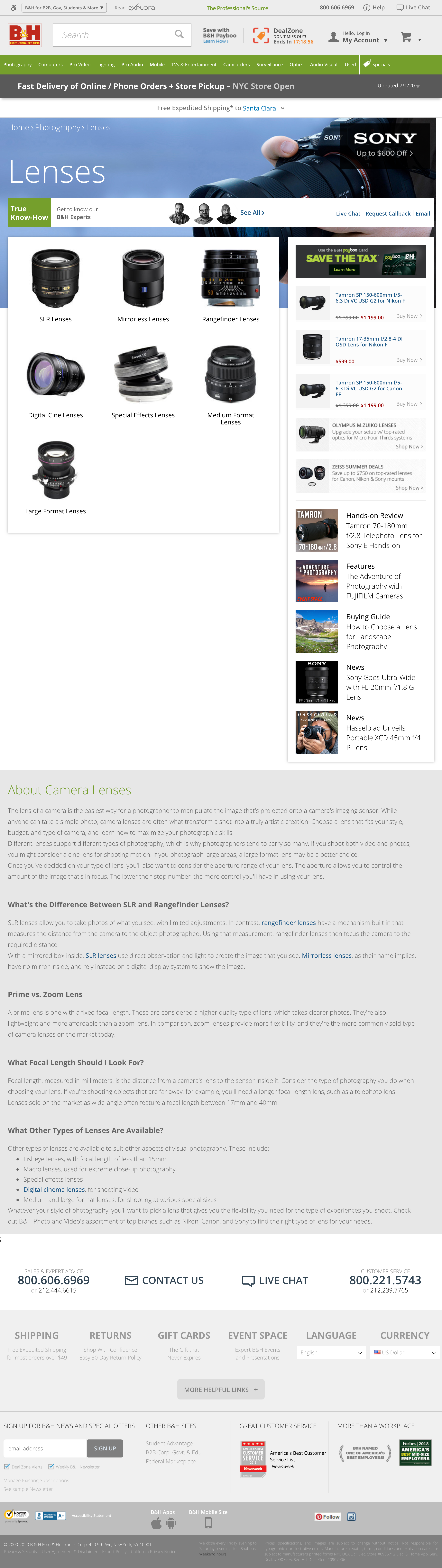 Desktop screenshot of B&H Photo