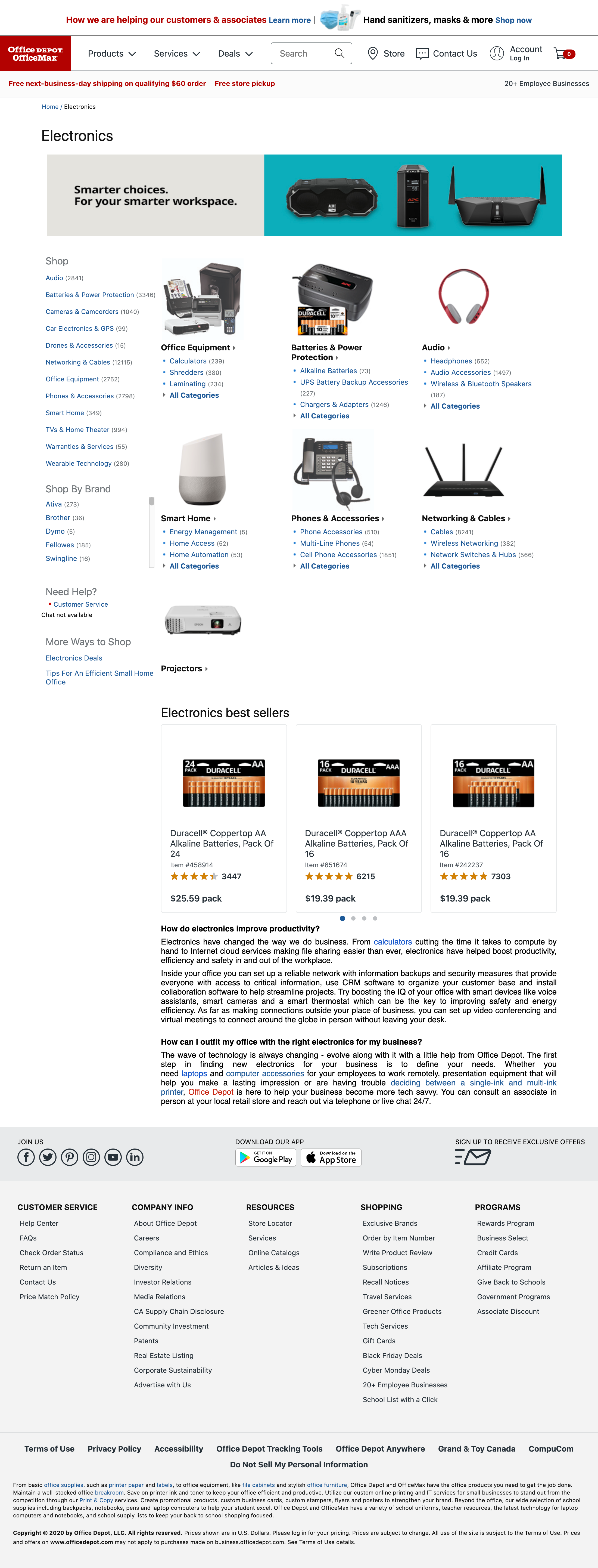 Office Depot’s TopLevel Navigation 134 of 326 TopLevel Navigation