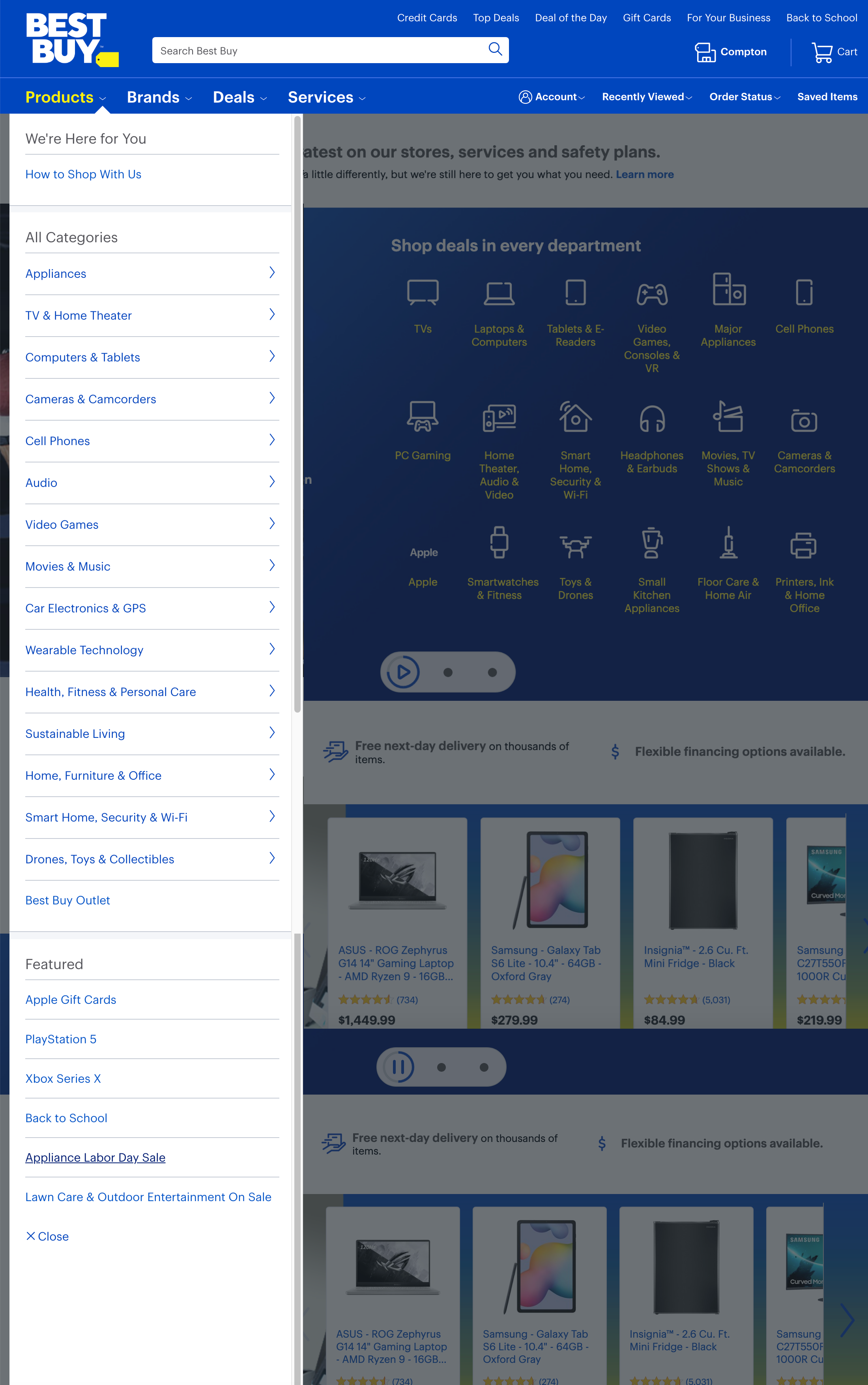Best Buy’s Main Navigation 793 of 1234 Main Navigation Examples
