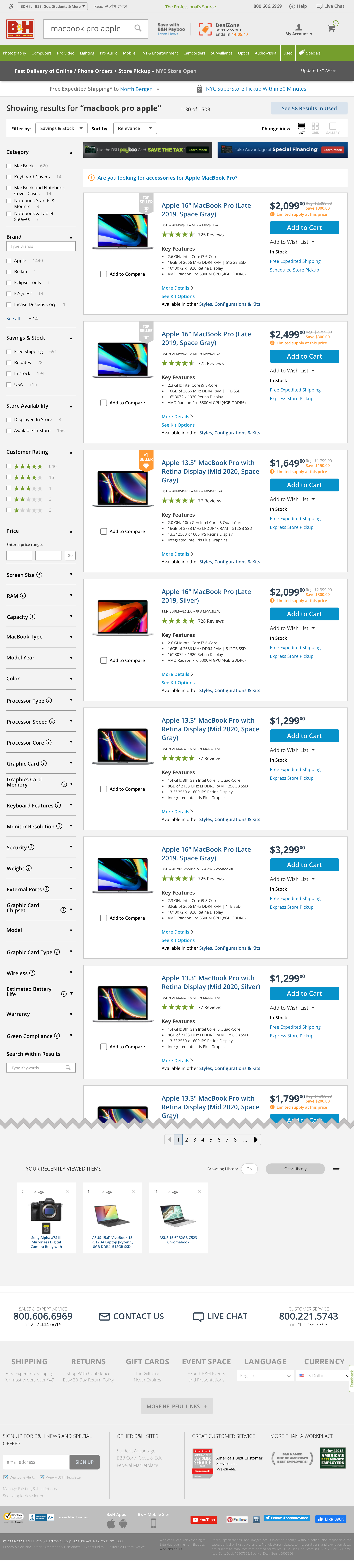 Desktop screenshot of B&H Photo