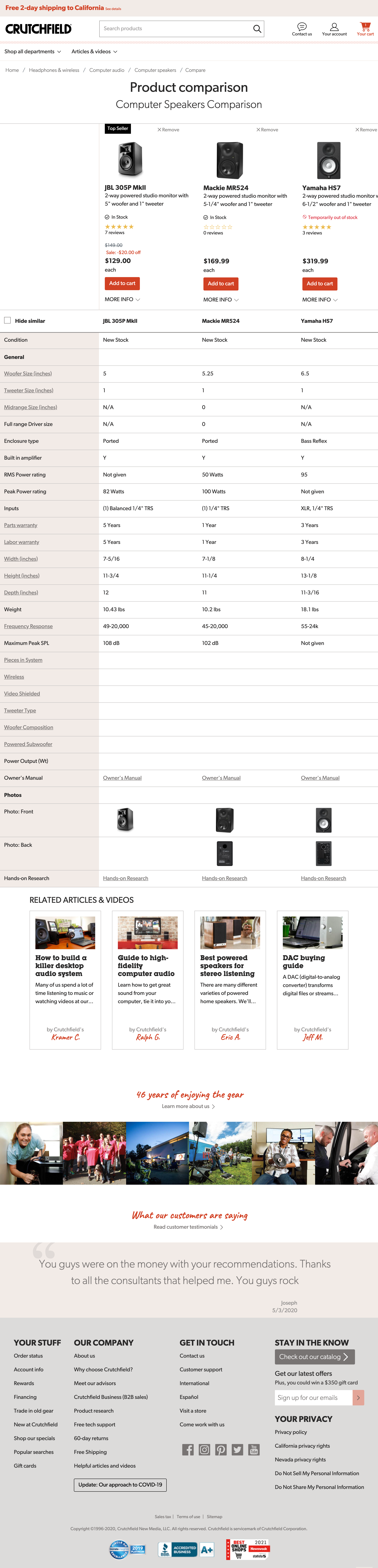 Desktop screenshot of Crutchfield