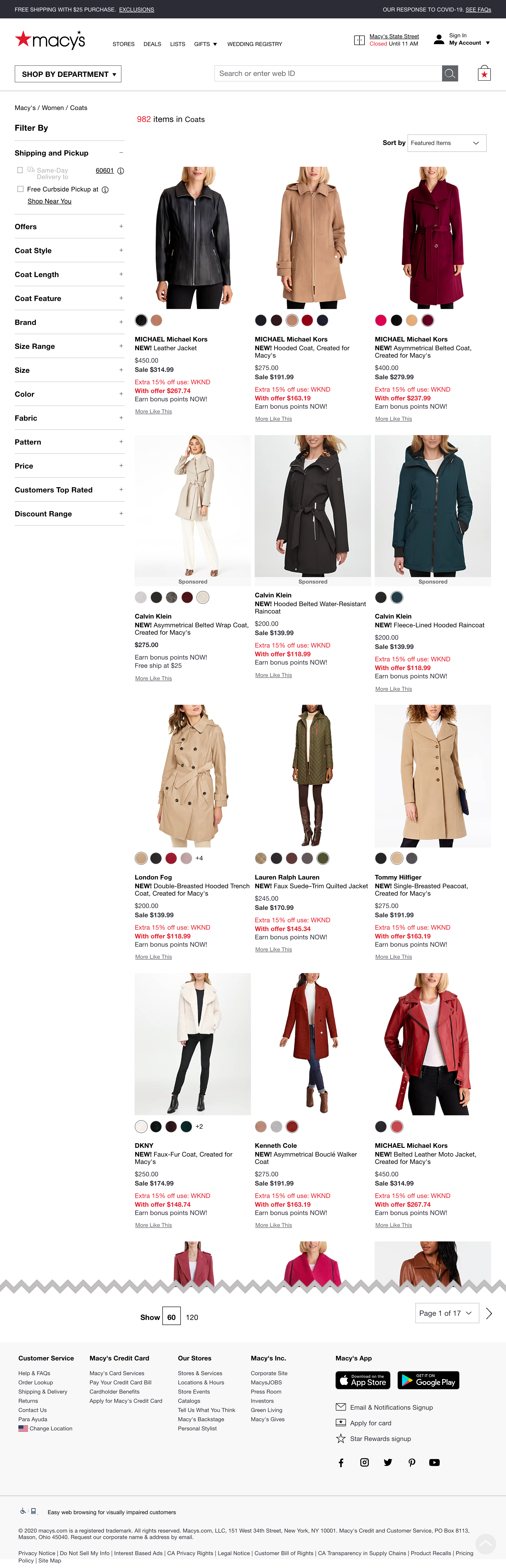 Desktop screenshot of Macy’s