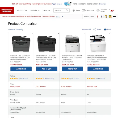 72 ‘Comparison Tool’ Design Examples – Baymard Institute