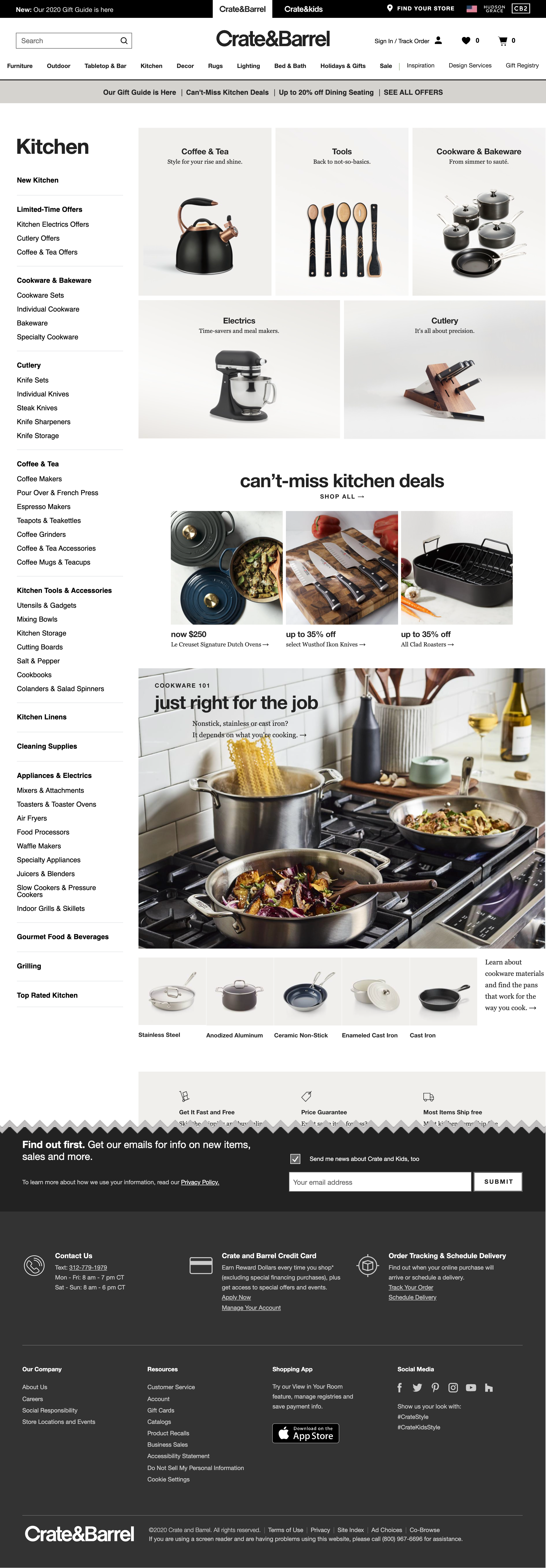 Desktop screenshot of Crate & Barrel