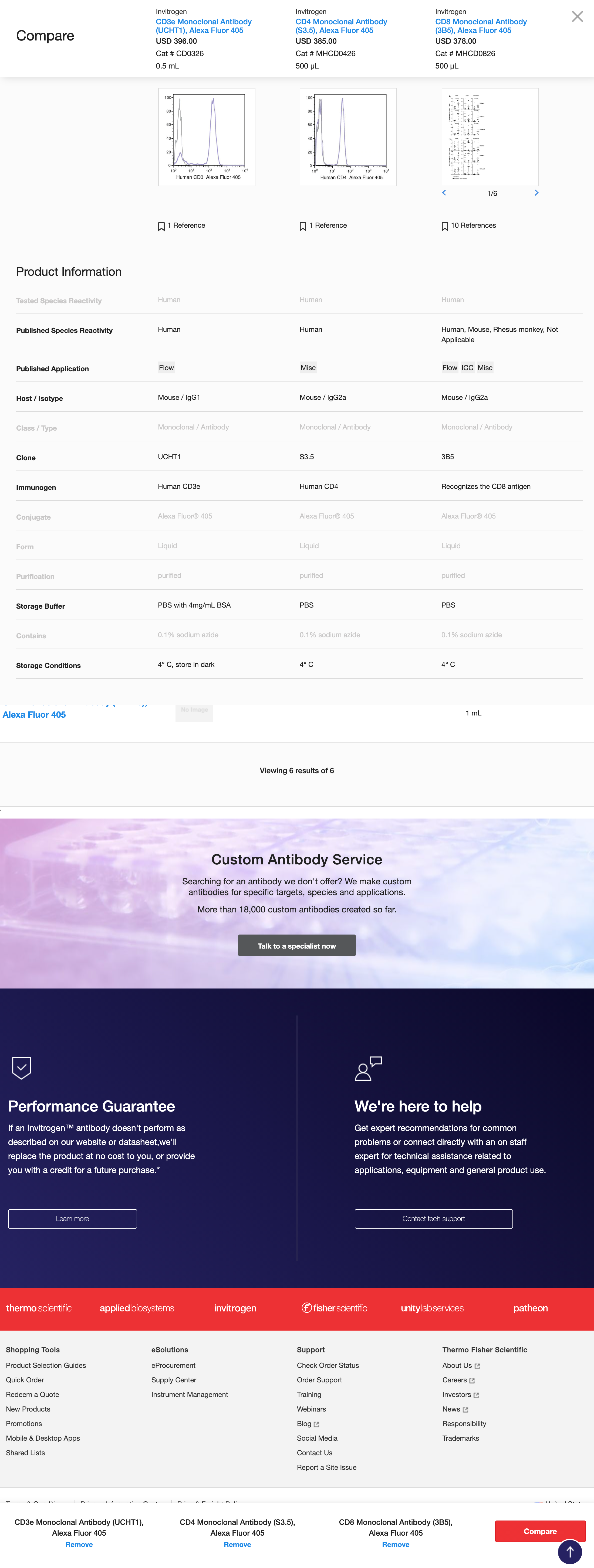 Thermo Fisher’s Comparison Tool 36 of 81 Comparison Tool Examples
