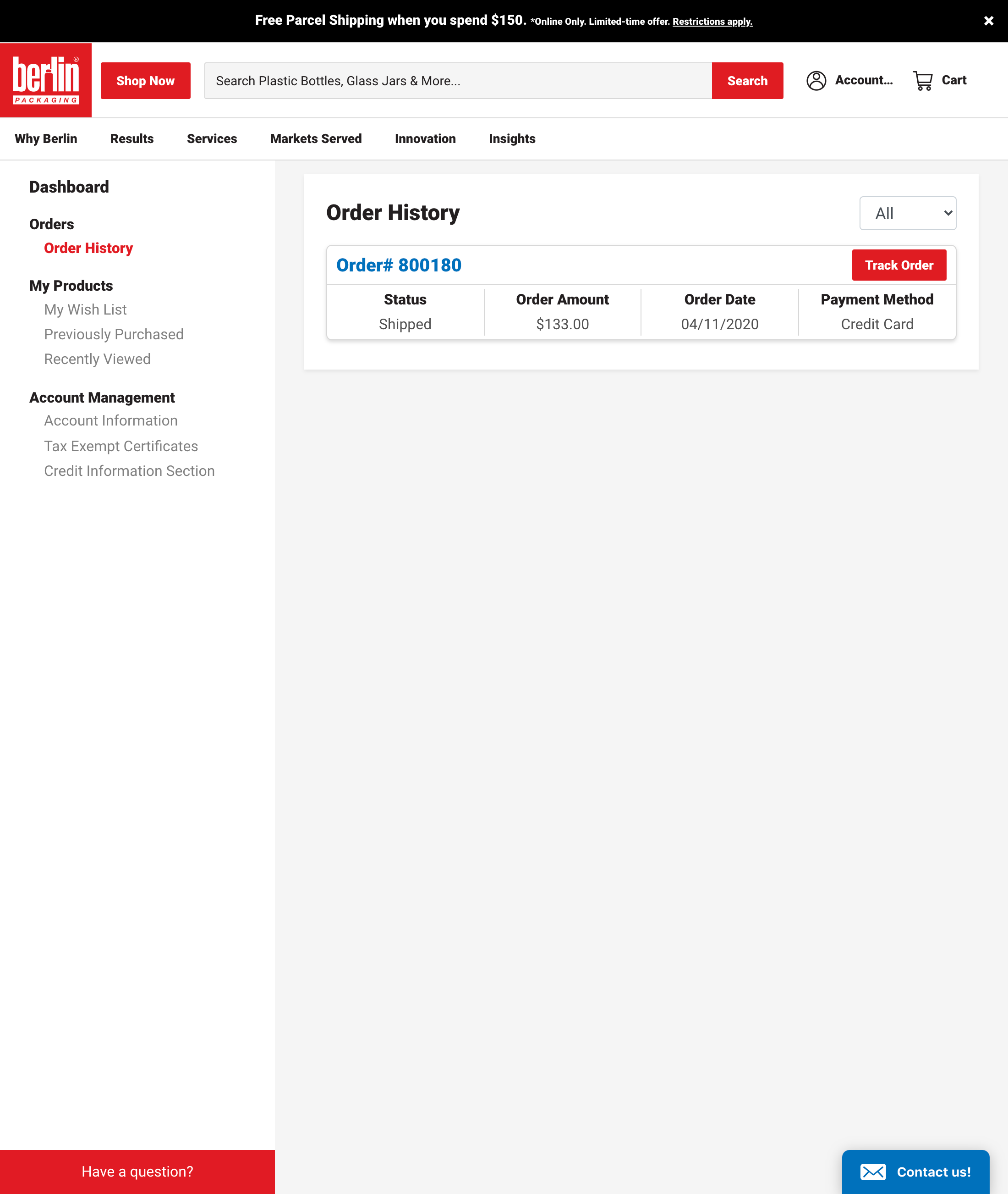 Berlin Packaging’s Orders Overview 89 of 132 Orders Overview Examples