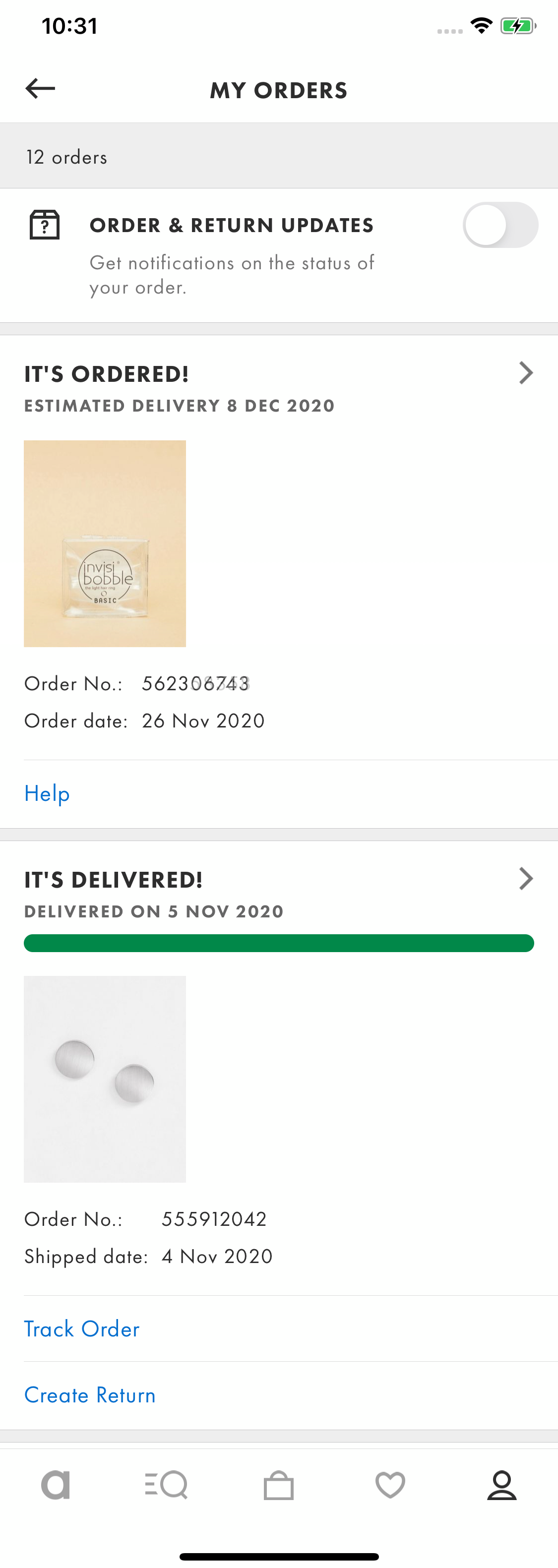 ASOS’ App Orders Overview 73 of 121 Orders Overview Examples