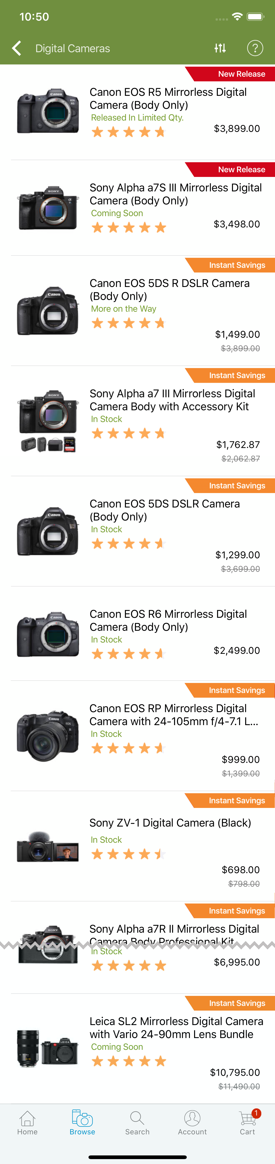 Mobile screenshot of B&H Photo