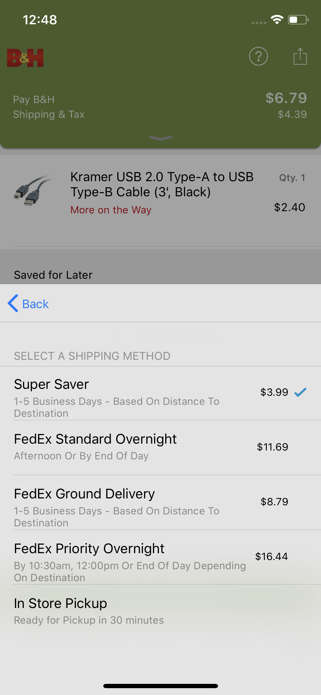 Mobile screenshot of B&amp;H Photo