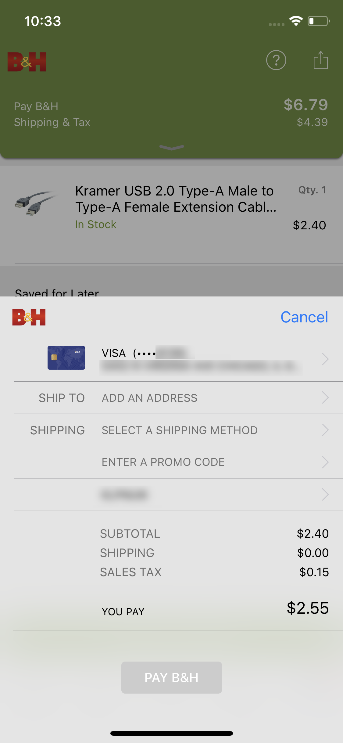 Mobile screenshot of B&H Photo