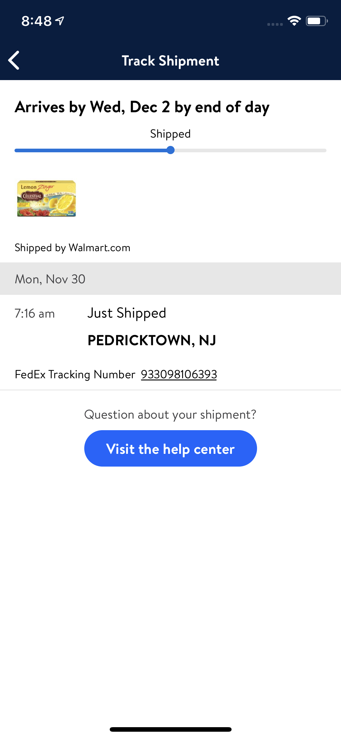 Walmart’s App Order Tracking Page 106 of 151 Order Tracking Page