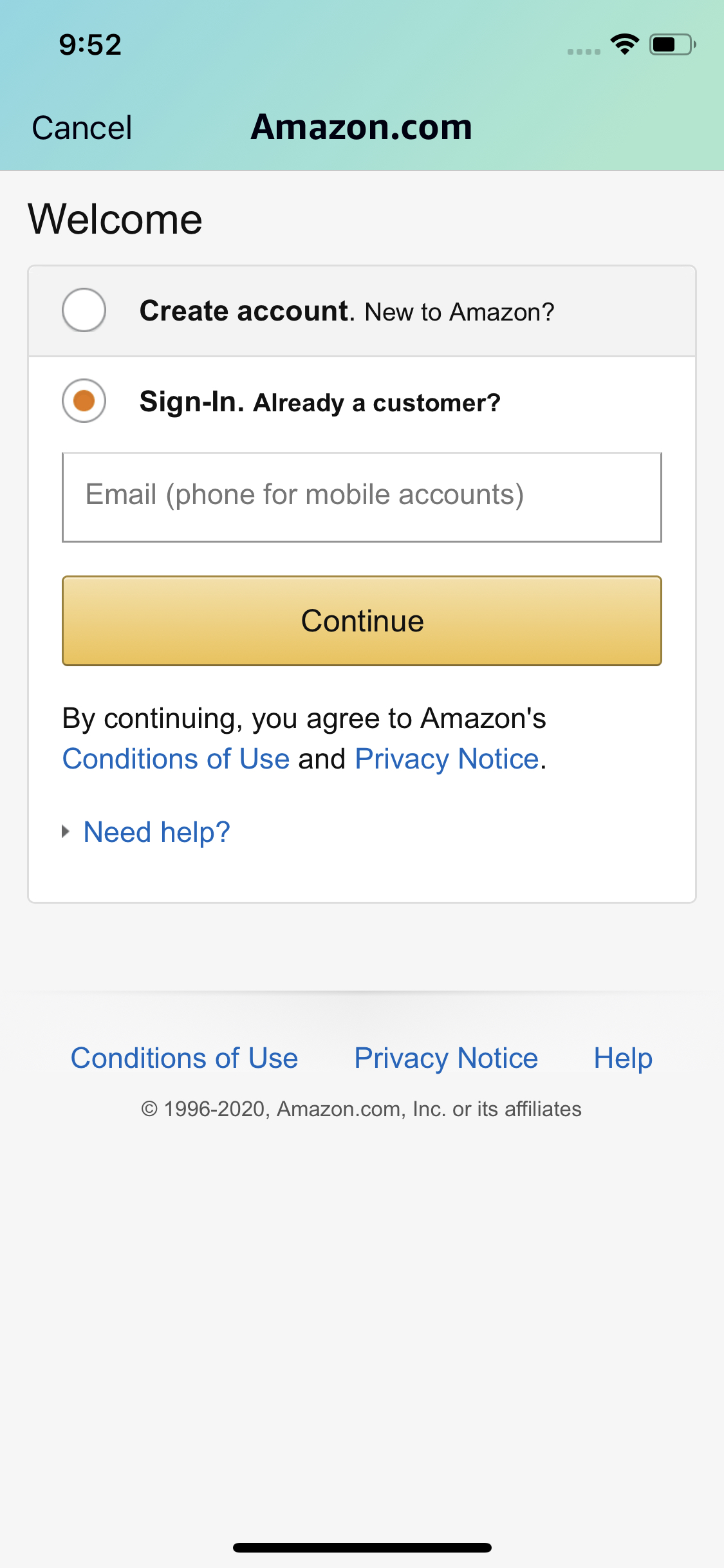 Mobile screenshot of Amazon