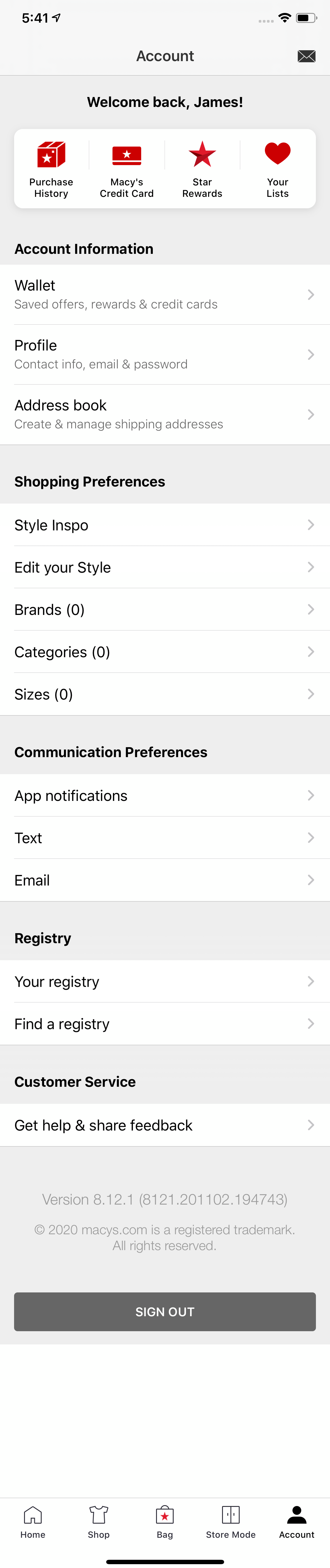 Mobile screenshot of Macy’s