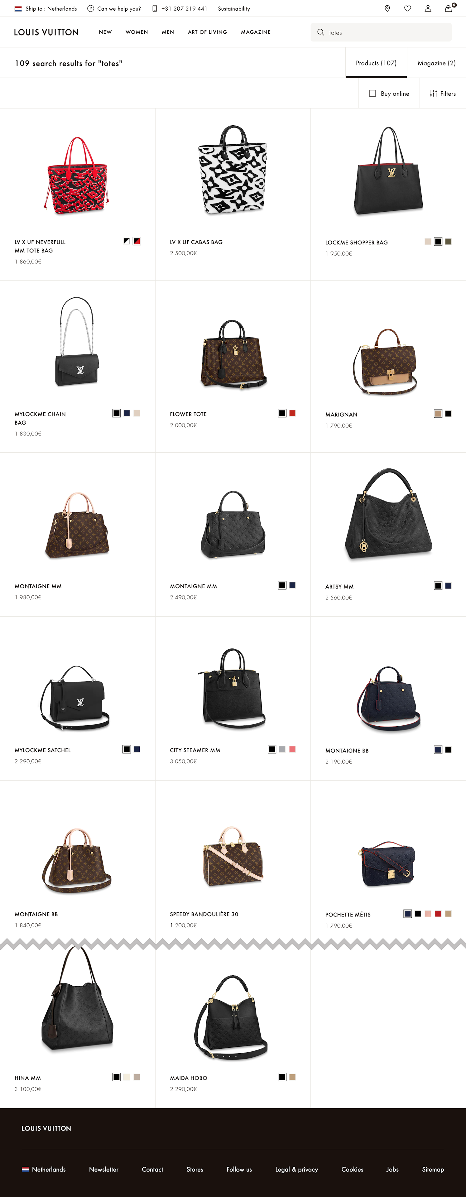 Louis Vuitton's Collection Page – 7 of 7 Collection Page Examples – Baymard  Institute