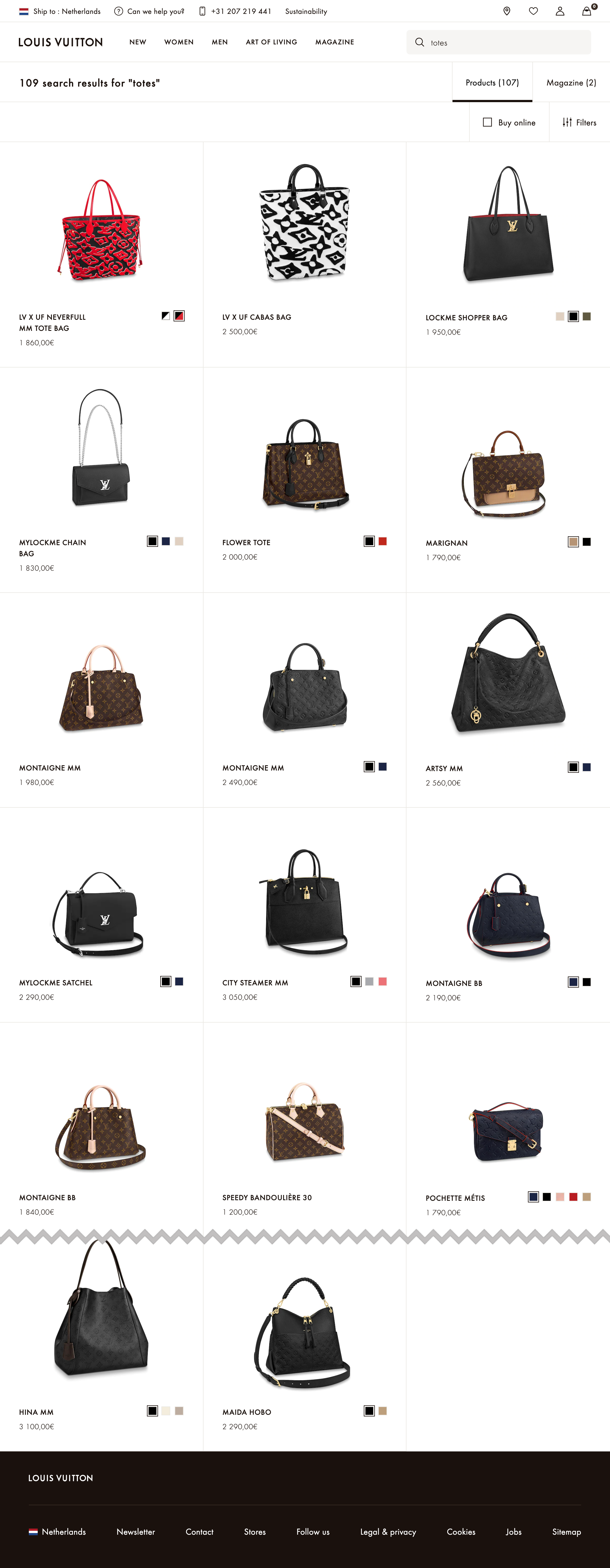 Louis Vuitton's Search Results Page – 410 of 870 Search Results
