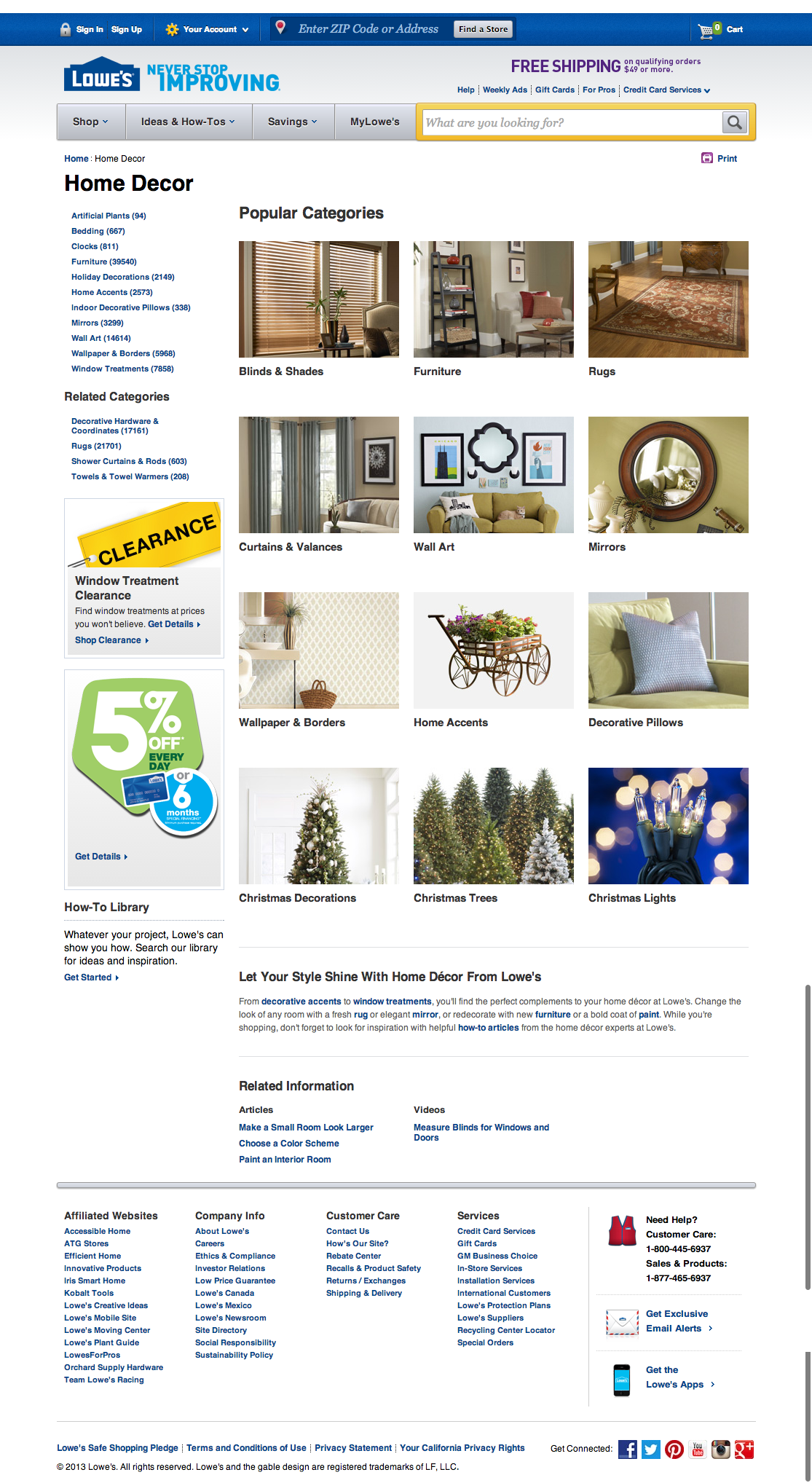 Desktop screenshot of Lowe’s