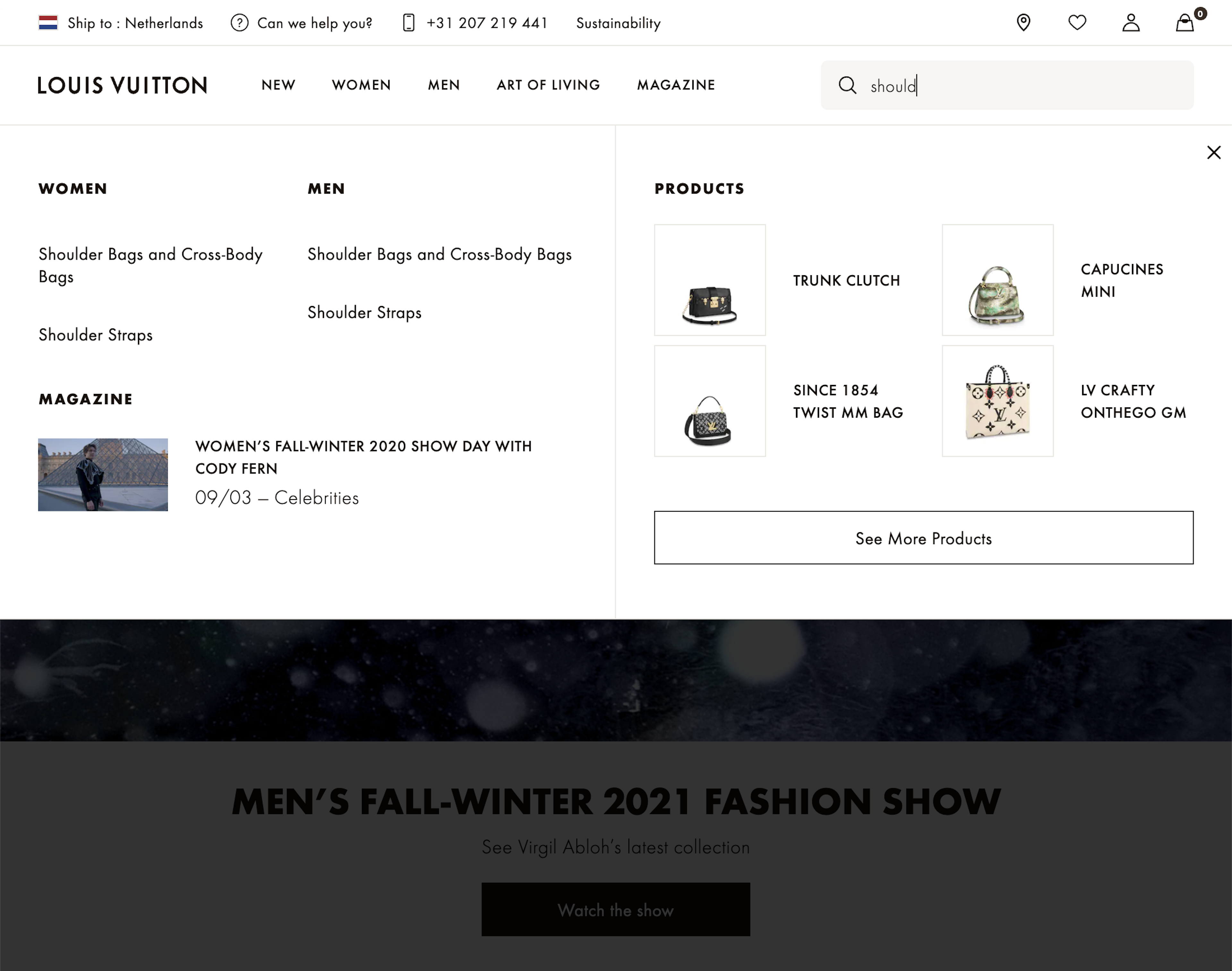 Louis Vuitton - E-Commerce Website - Made with Vue.js