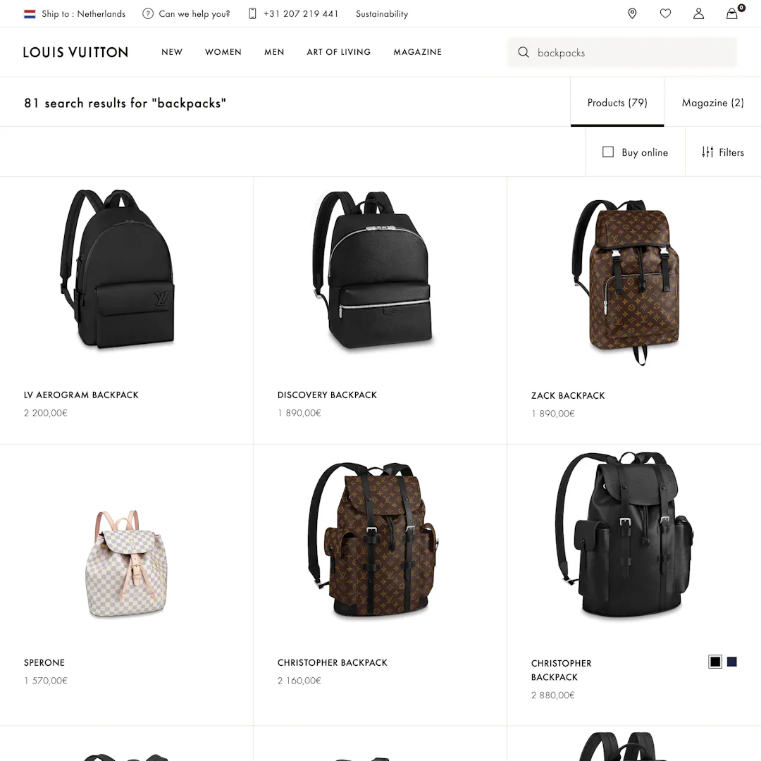 Louis Vuitton’s E-Commerce UX Case Study – Baymard Institute