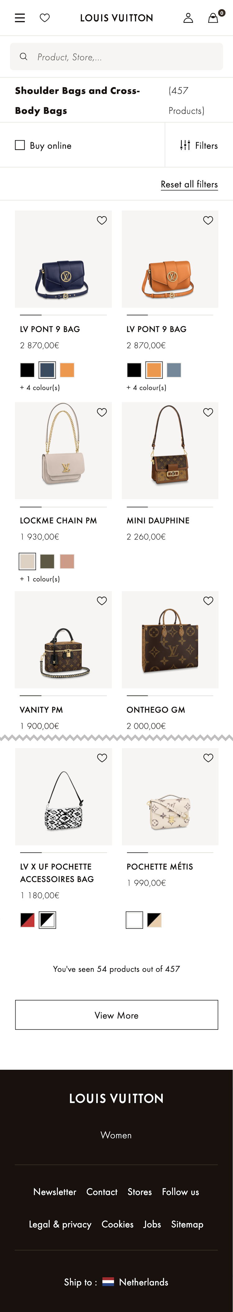 Louis Vuitton's Mobile Product List – 348 of 804 Product List