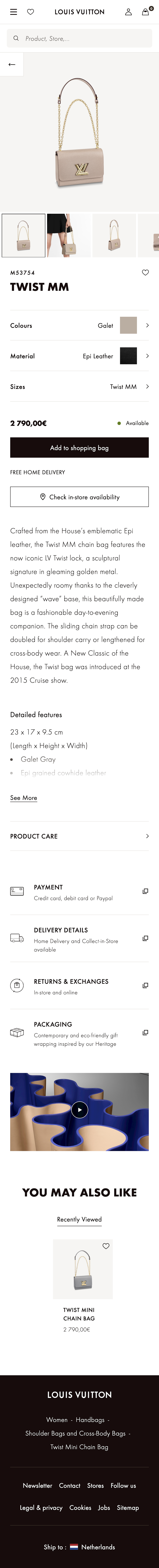 Louis Vuitton's Mobile Product Page – 401 of 1077 Product Page