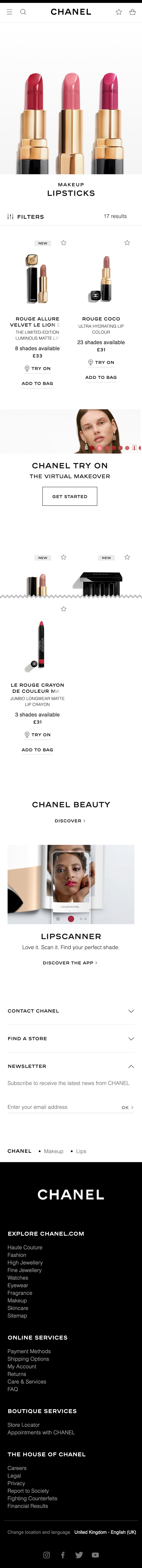 Chanel's Mobile Product List – 357 of 804 Product List Examples – Baymard  Institute