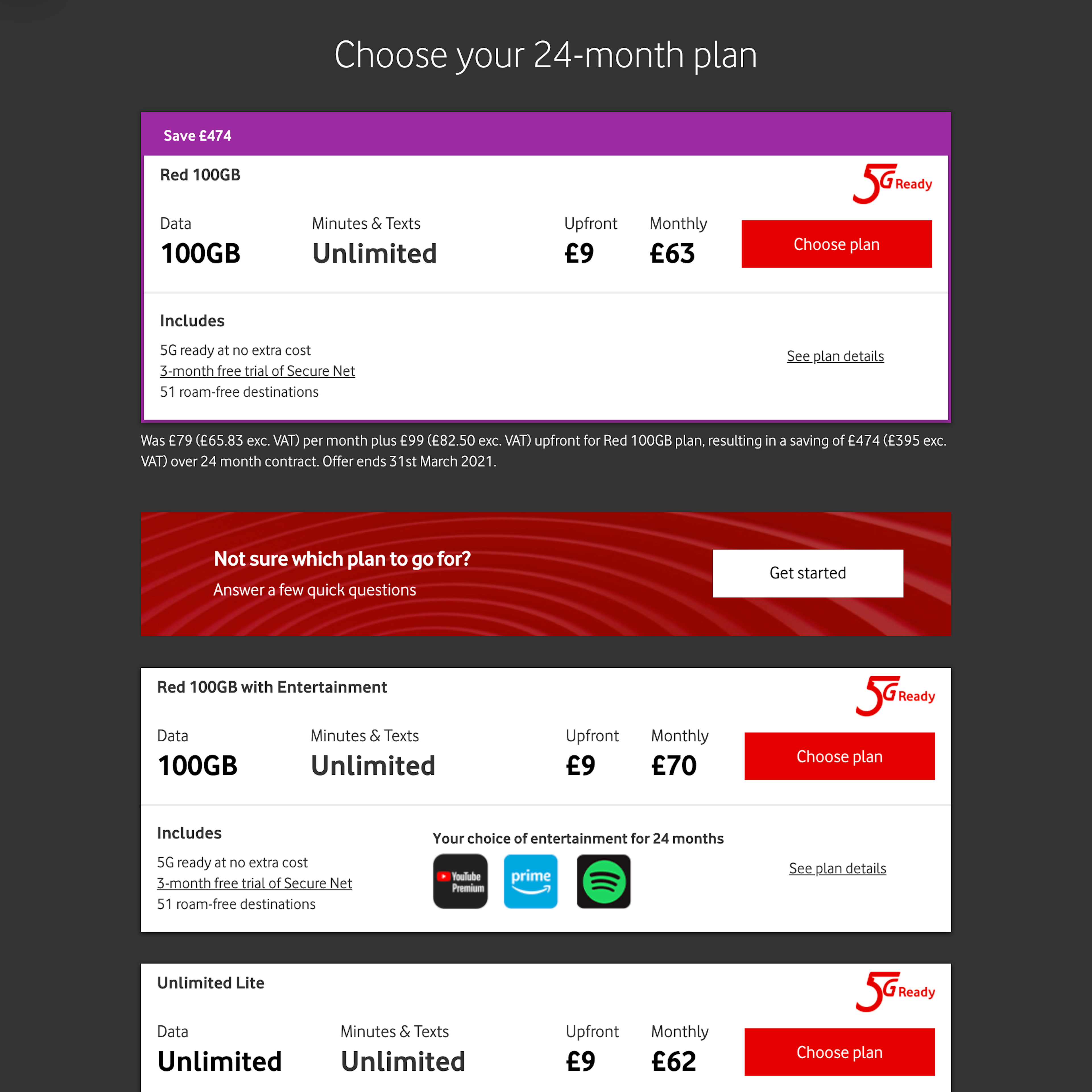 Desktop screenshot of Vodafone UK