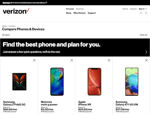 Desktop screenshot of Verizon