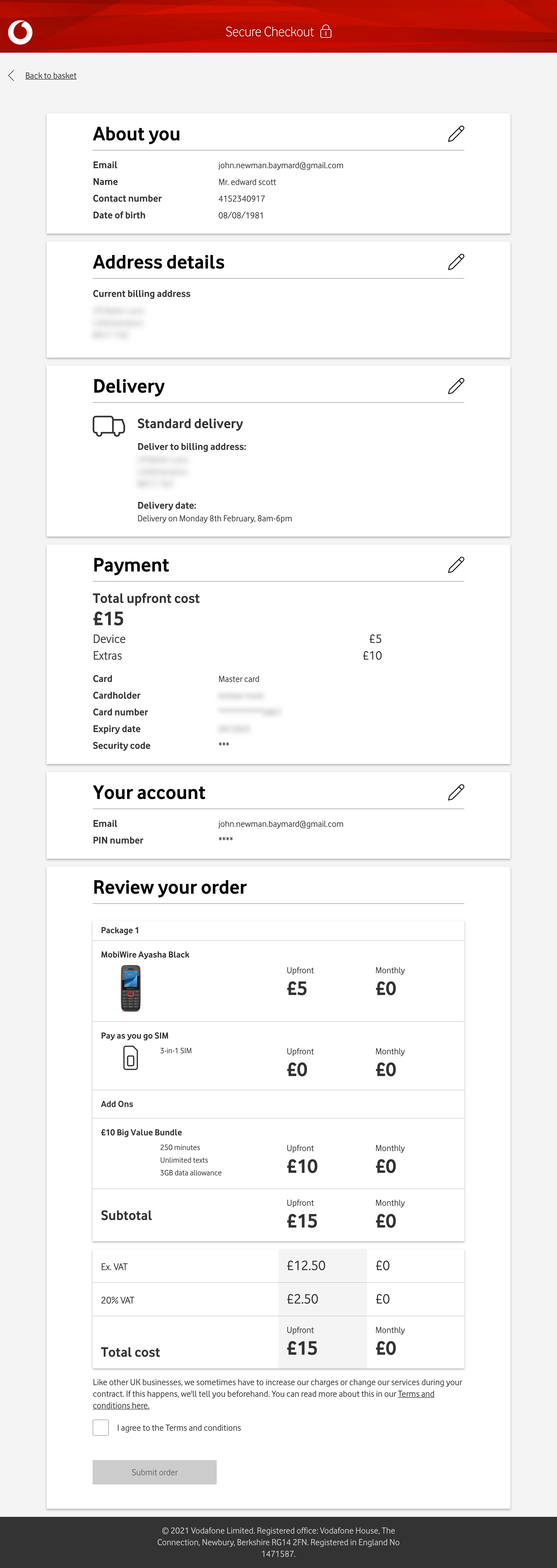 Vodafone UK’s Review Order 272 of 591 Review Order Examples Baymard