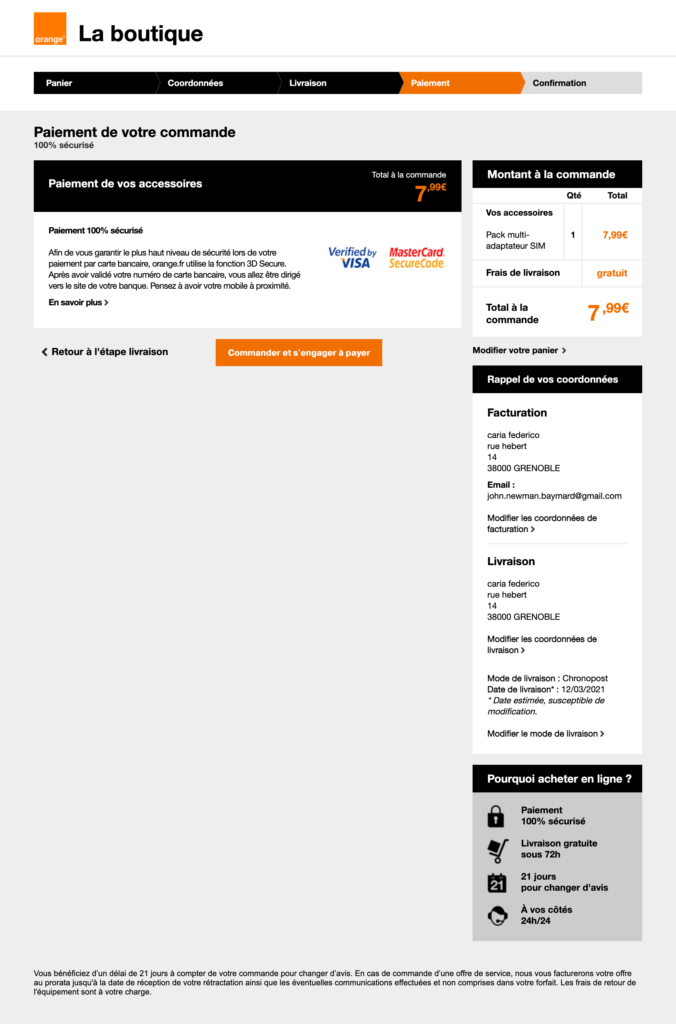 Orange’s Payment 554 of 915 Payment Examples Baymard Institute