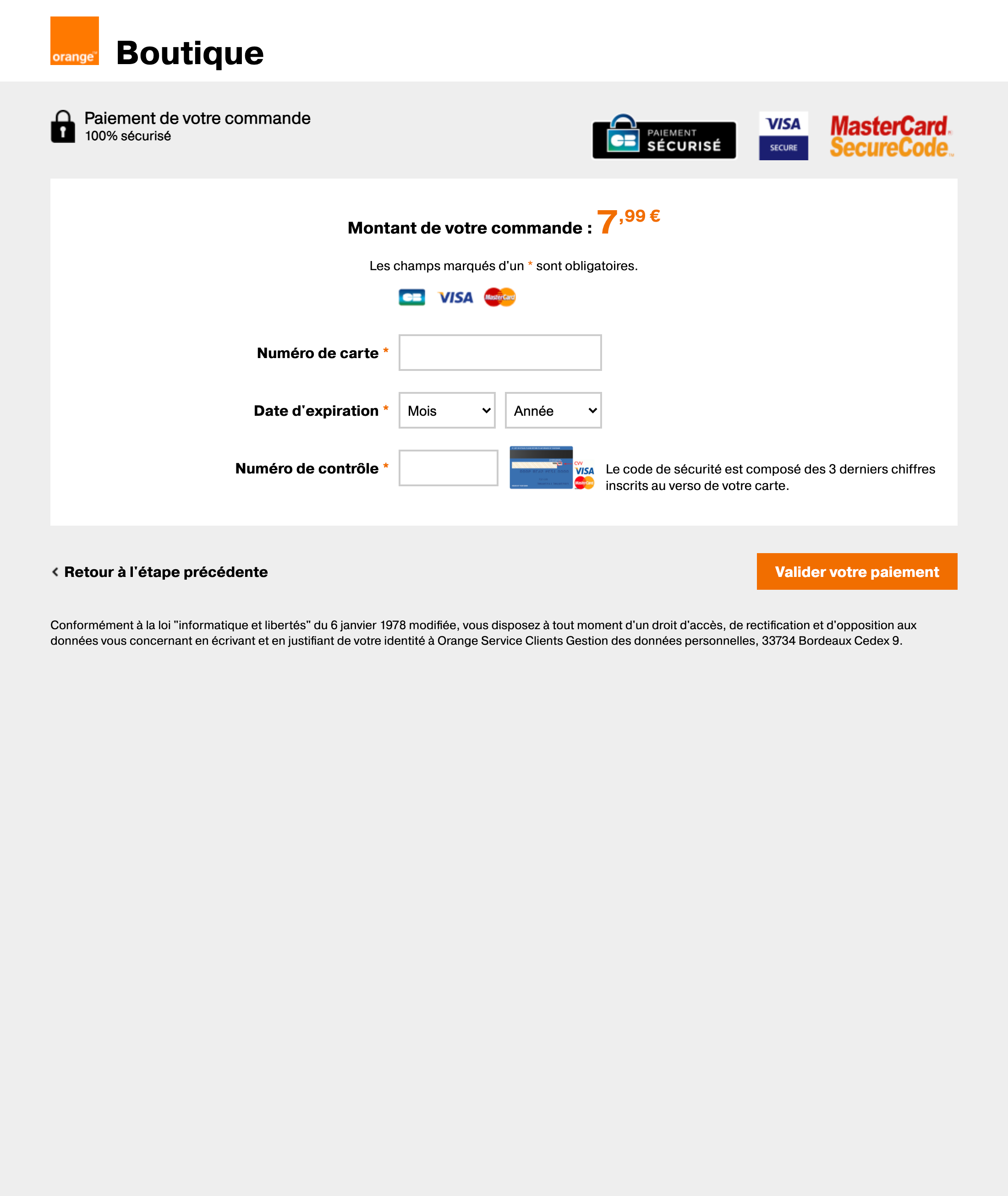 Orange’s Payment 534 of 915 Payment Examples Baymard Institute