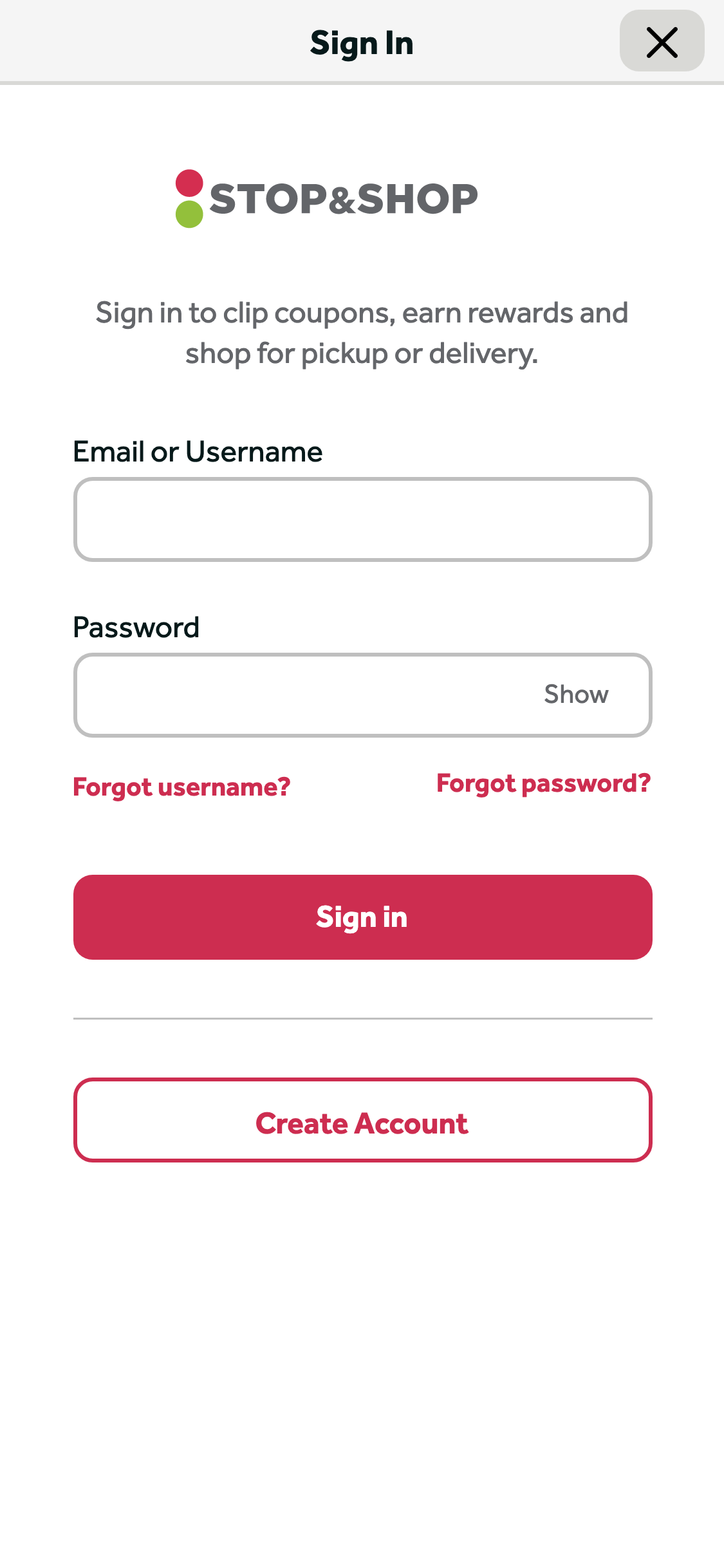 Peapod’s Mobile Account Selection 309 of 656 Account Selection