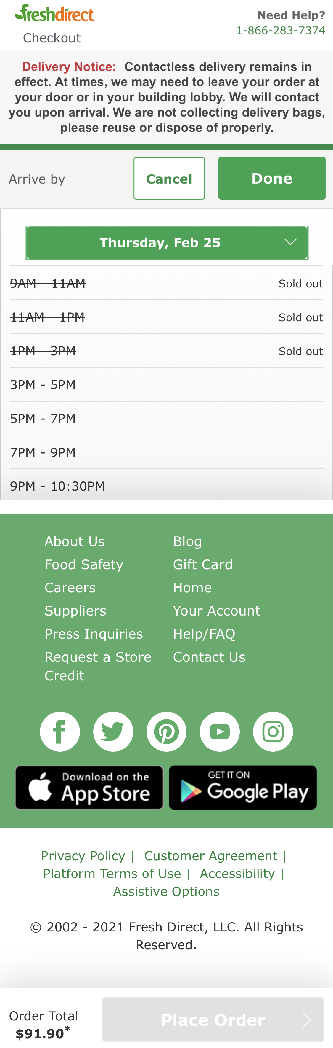 Mobile screenshot of FreshDirect