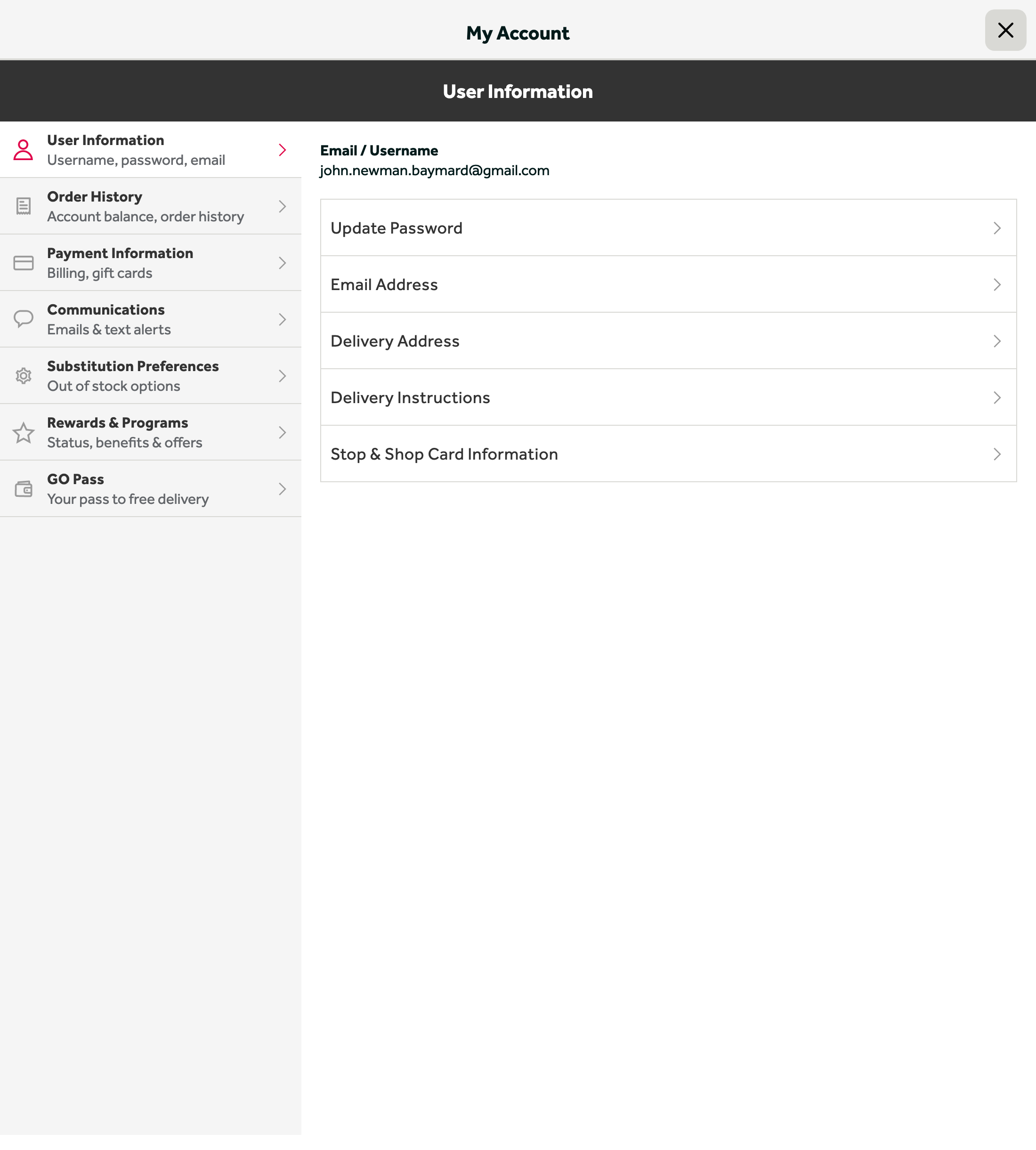 Peapod’s Account Dashboard 465 of 517 Account Dashboard Examples