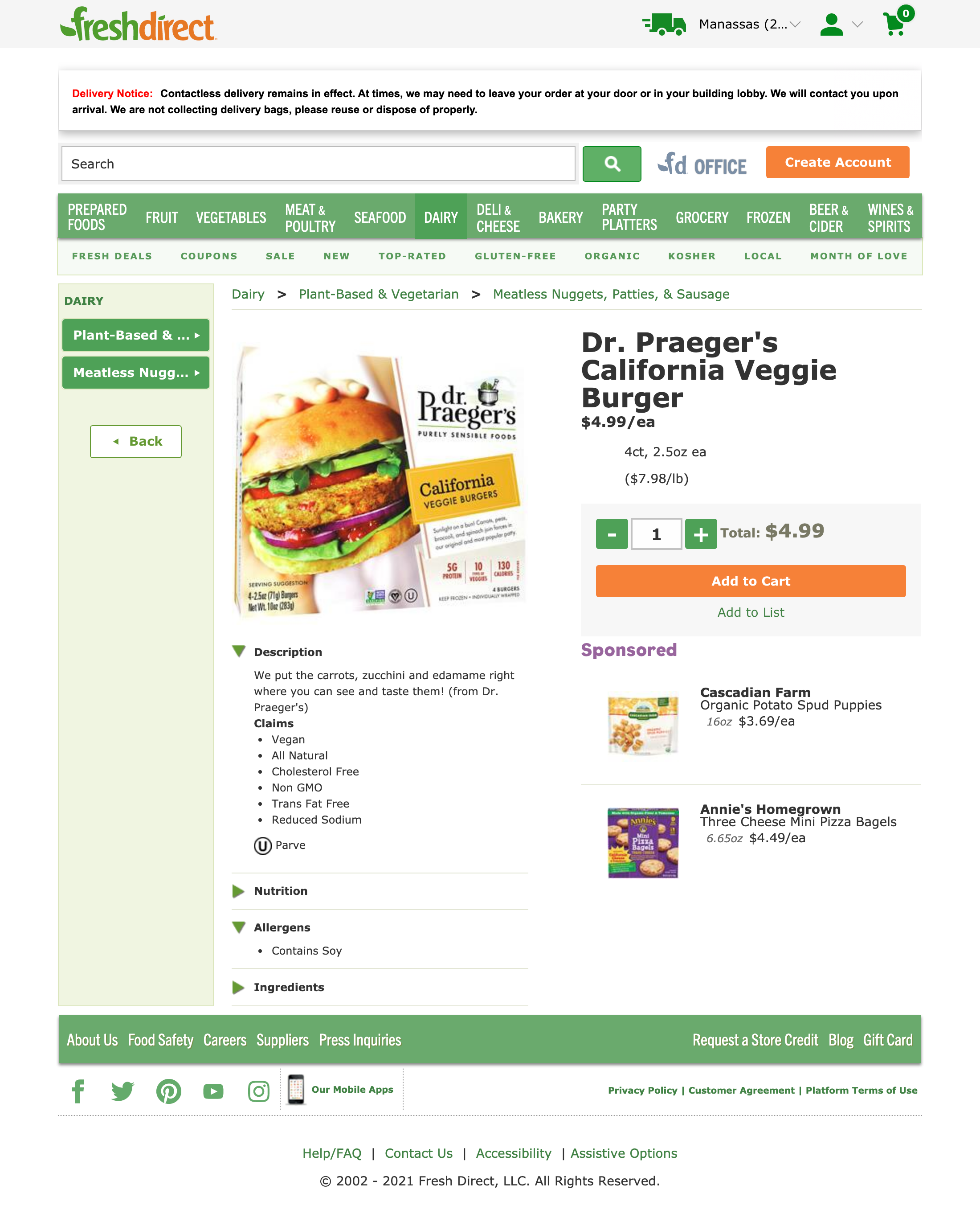 FreshDirect’s Product Page 748 of 1237 Product Page Examples