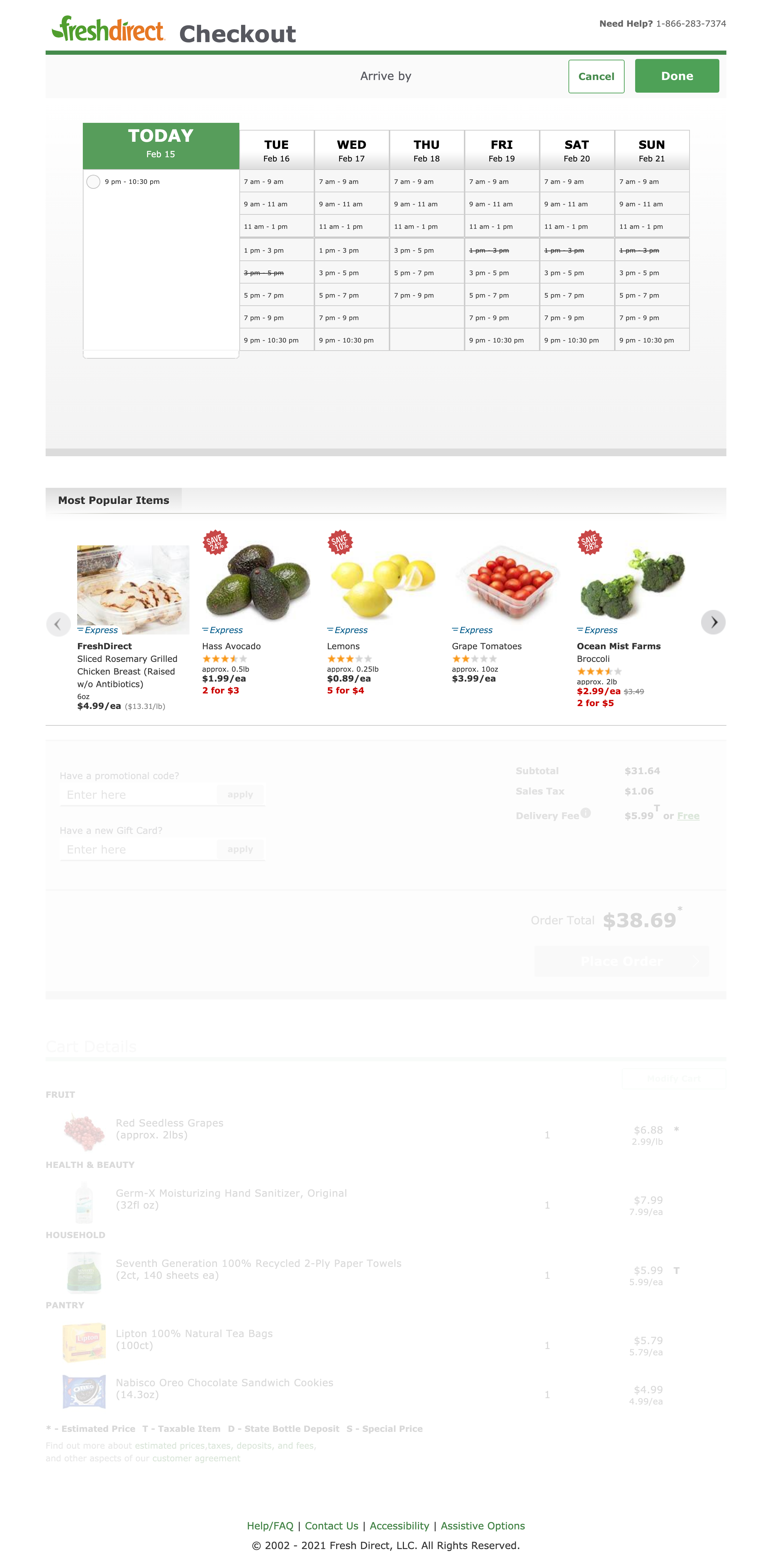 Desktop screenshot of FreshDirect
