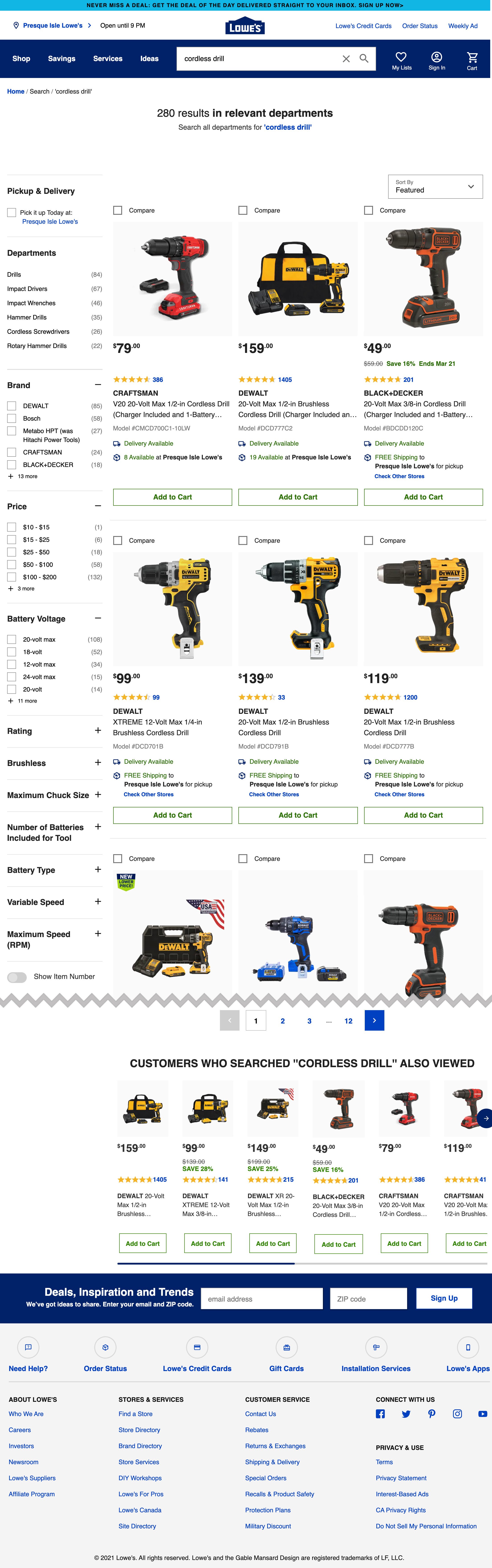 Desktop screenshot of Lowe’s