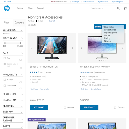 258 ‘Sorting Tool’ Design Examples – Baymard Institute