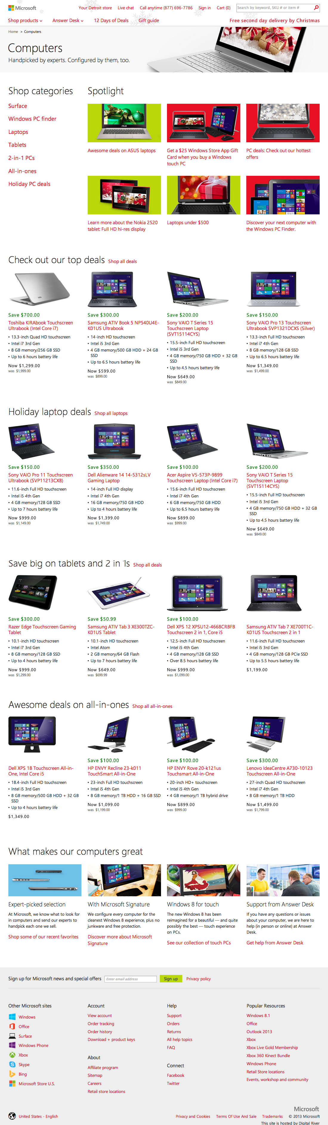 Desktop screenshot of Microsoft