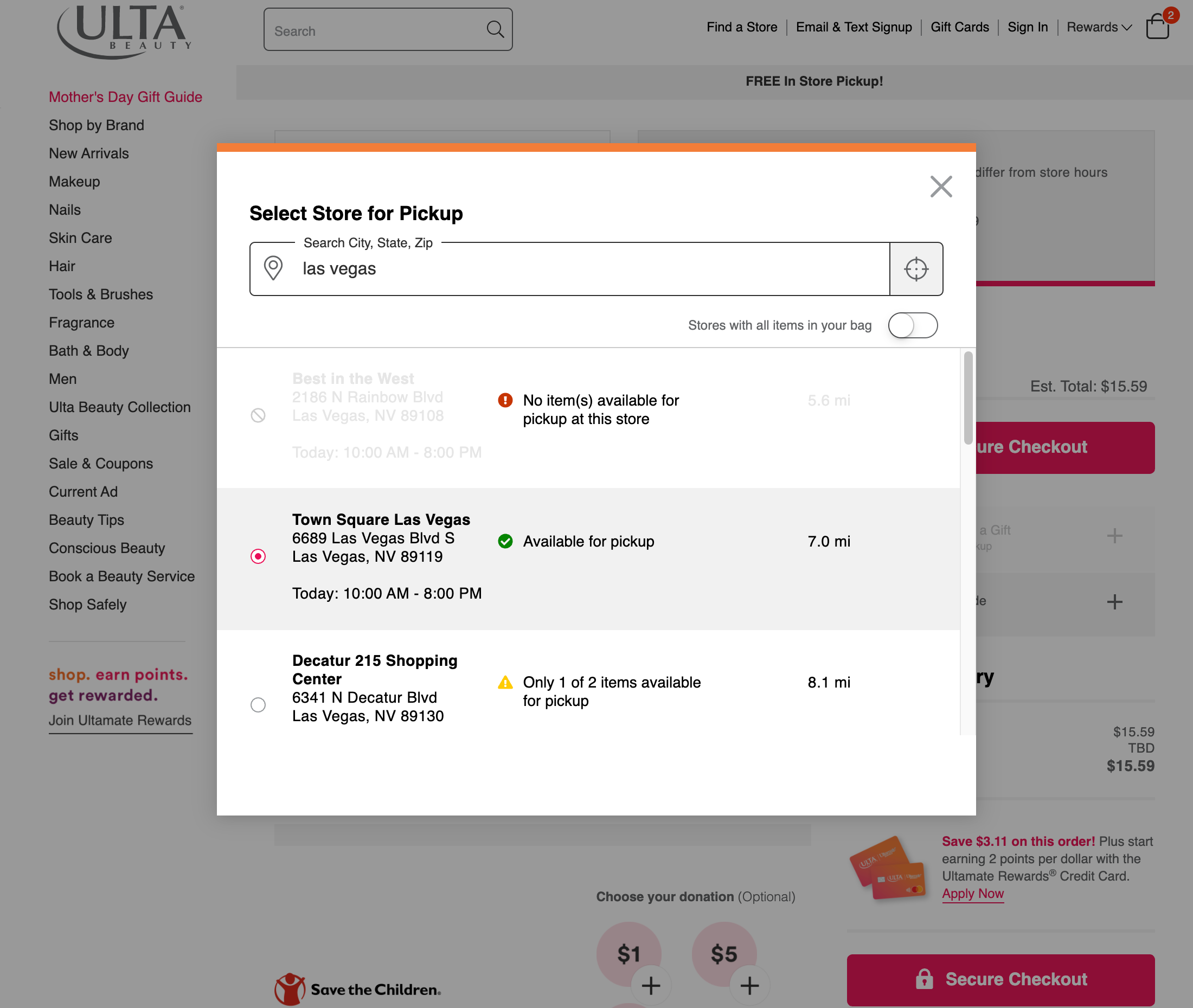 Desktop screenshot of Ulta Beauty