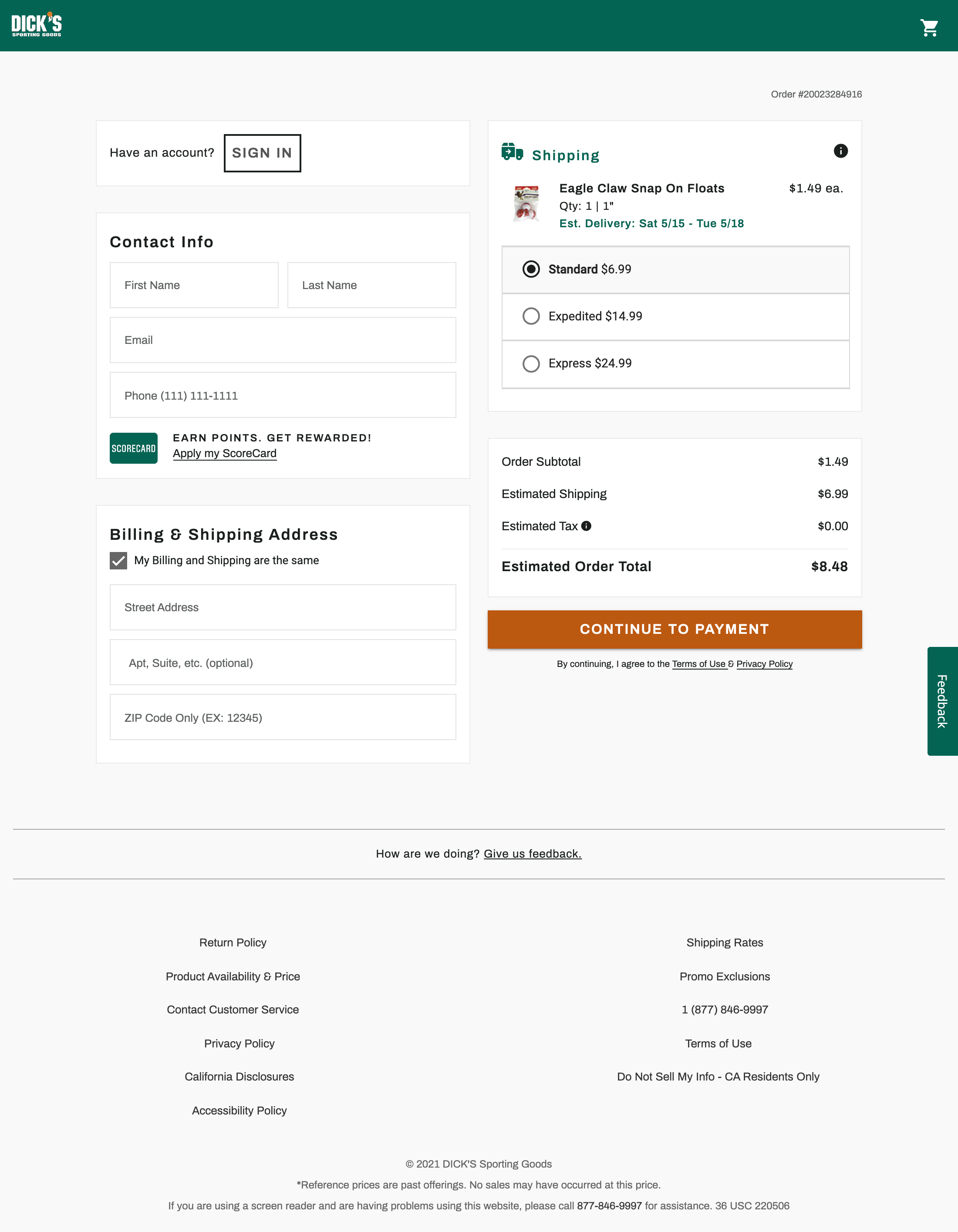 Dick’s Sporting Goods’ Delivery & Shipping Methods 434 of 800