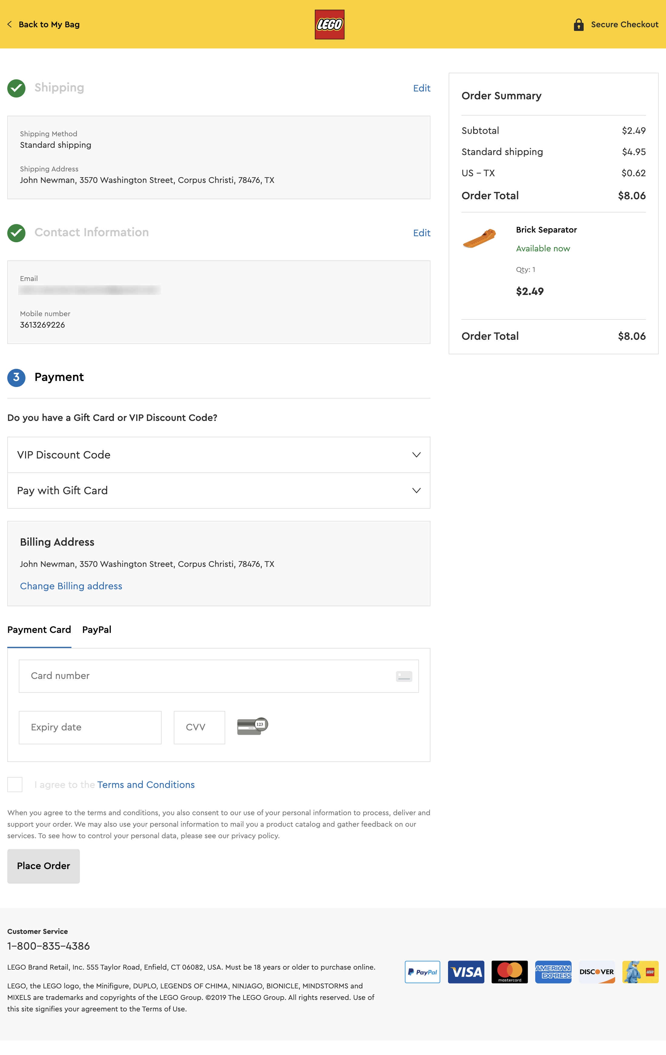 LEGO’s Billing Address 303 of 648 Billing Address Examples Baymard