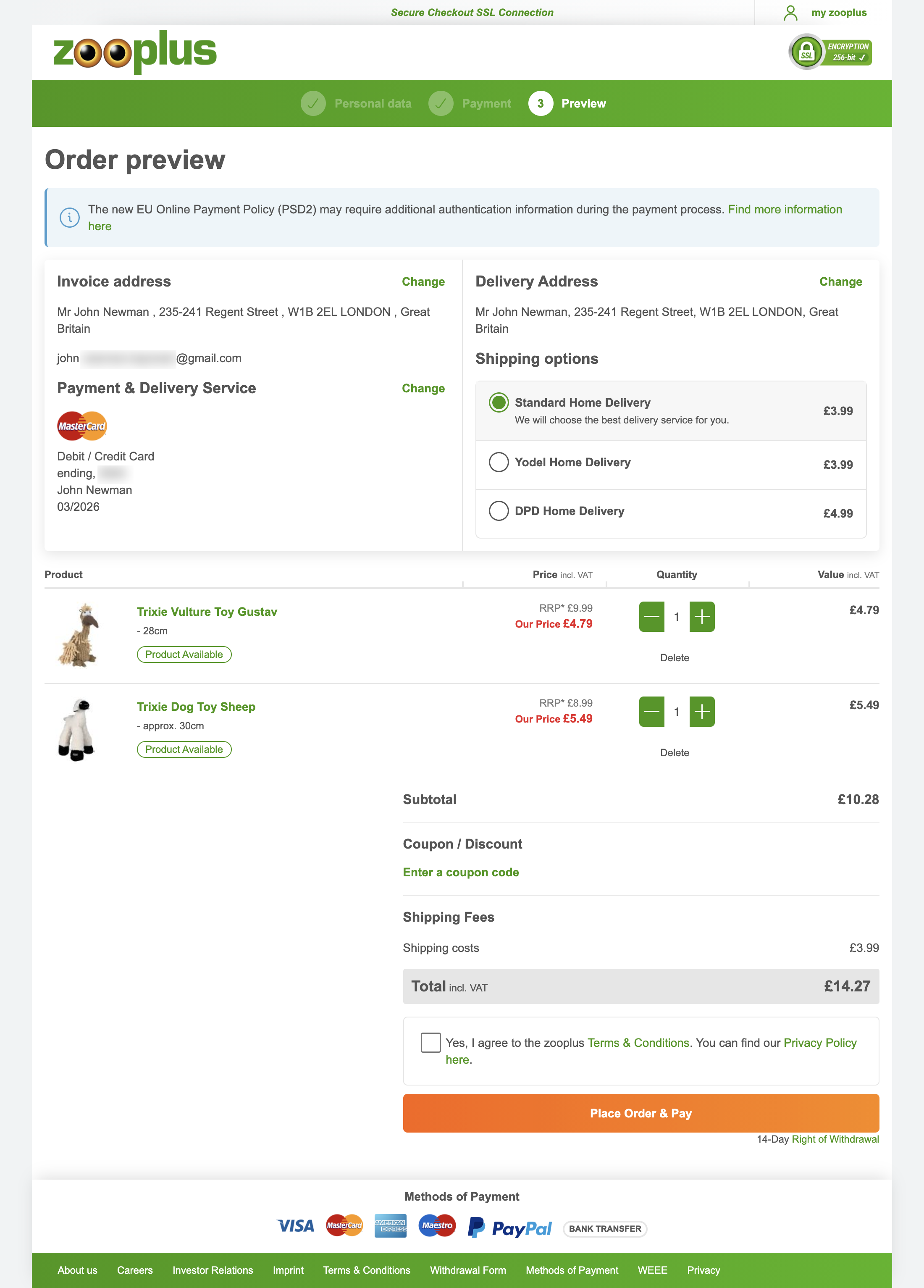 Zooplus’ Delivery & Shipping Methods 368 of 738 Delivery & Shipping