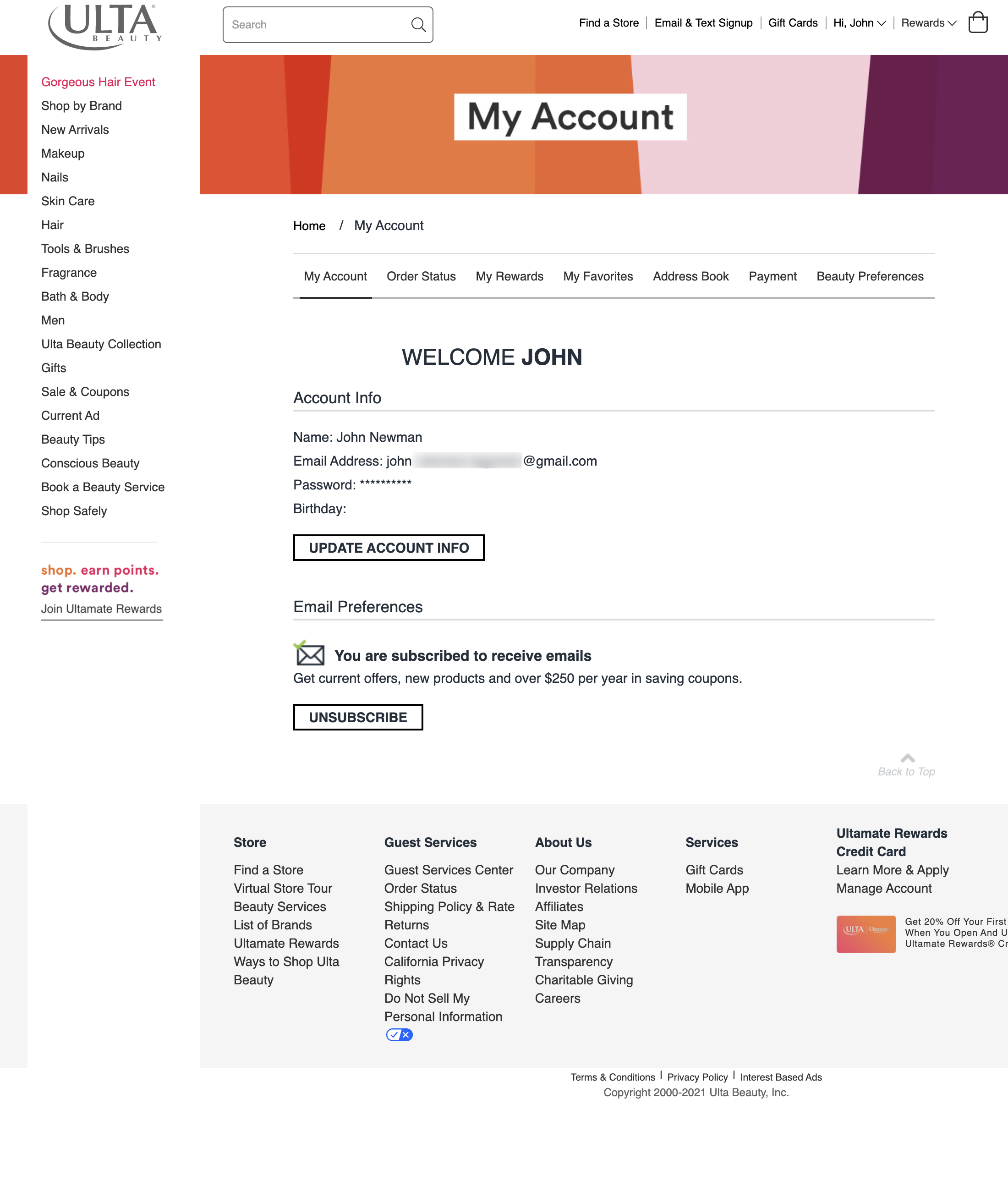 Desktop screenshot of Ulta Beauty